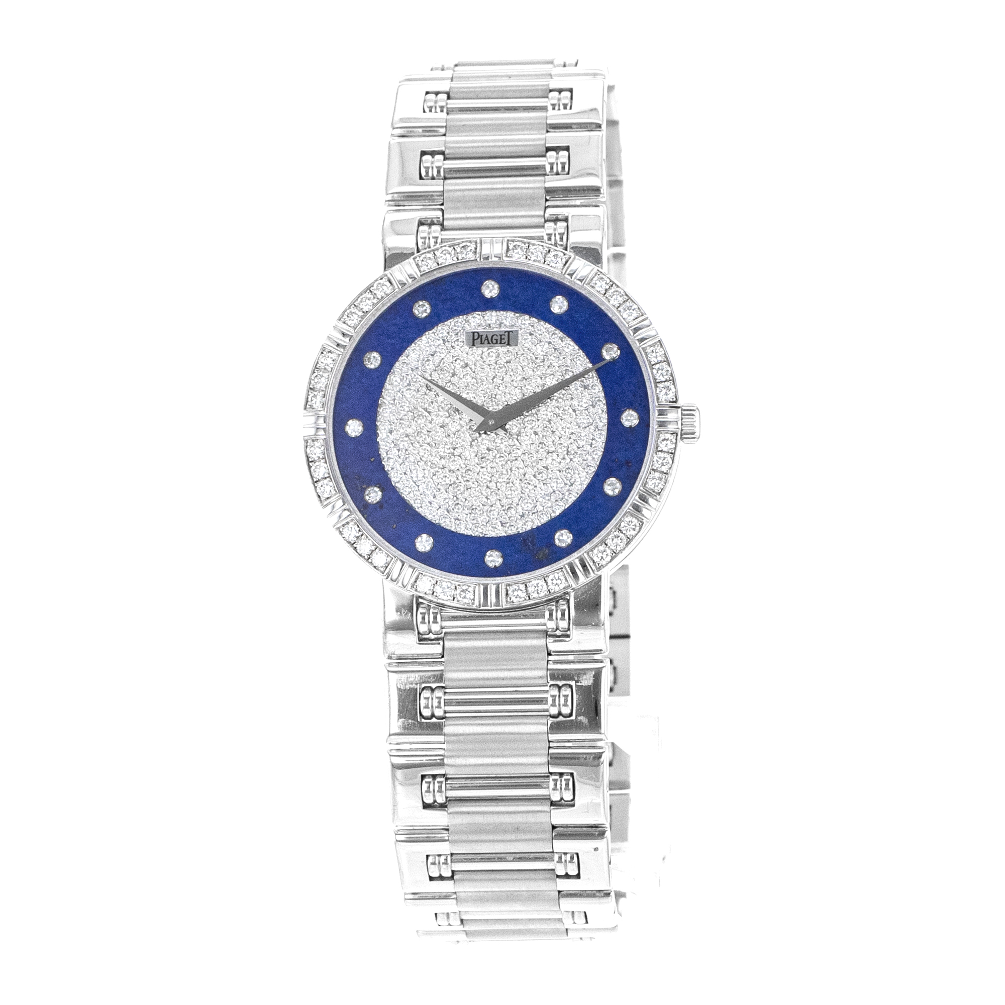 Piaget Dancer 94024 31mm Factory Lapis Diamond White Gold Manual Wind Mens Watch thumbnail 3
