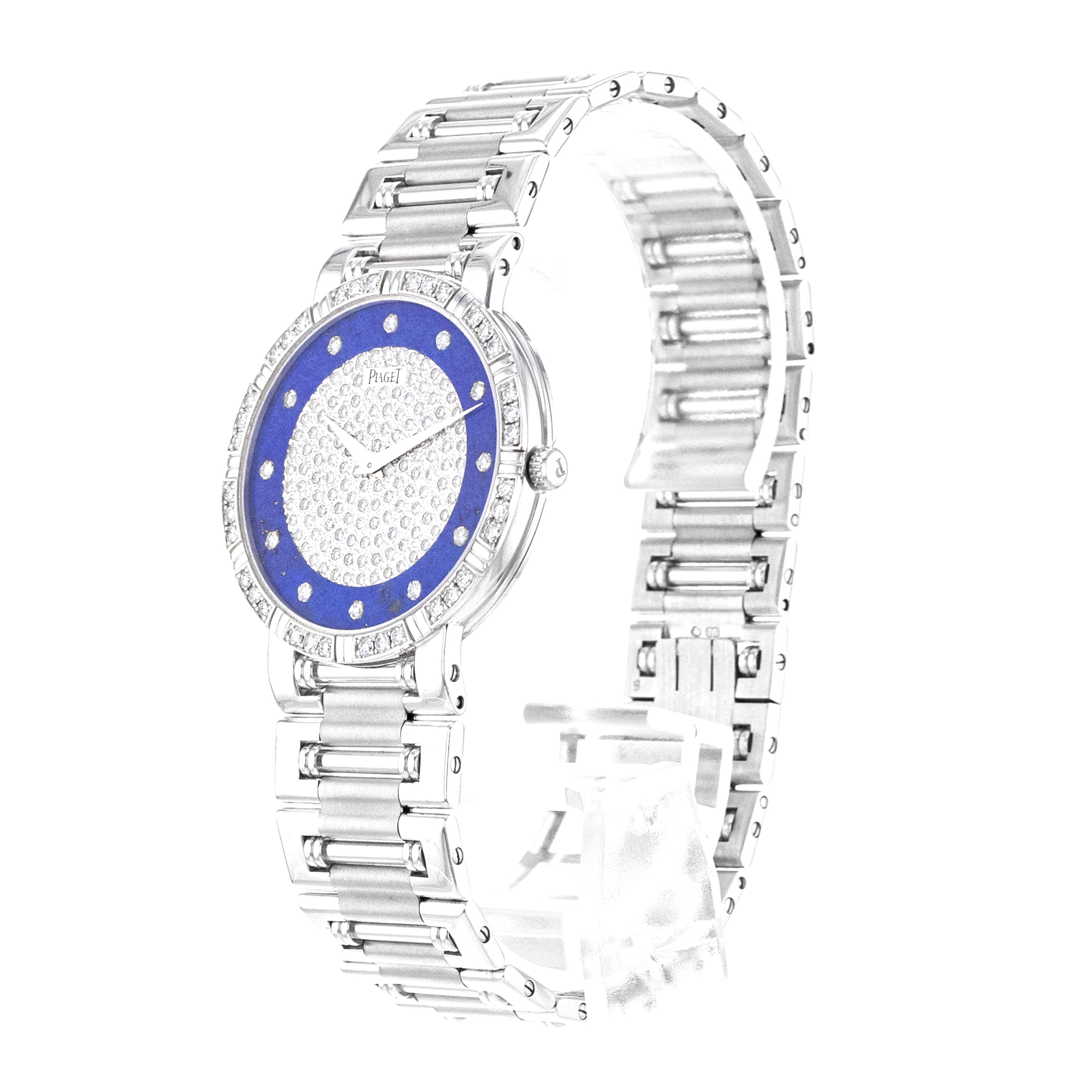 Piaget Dancer 94024 31mm Factory Lapis Diamond White Gold Manual Wind Mens Watch thumbnail 4