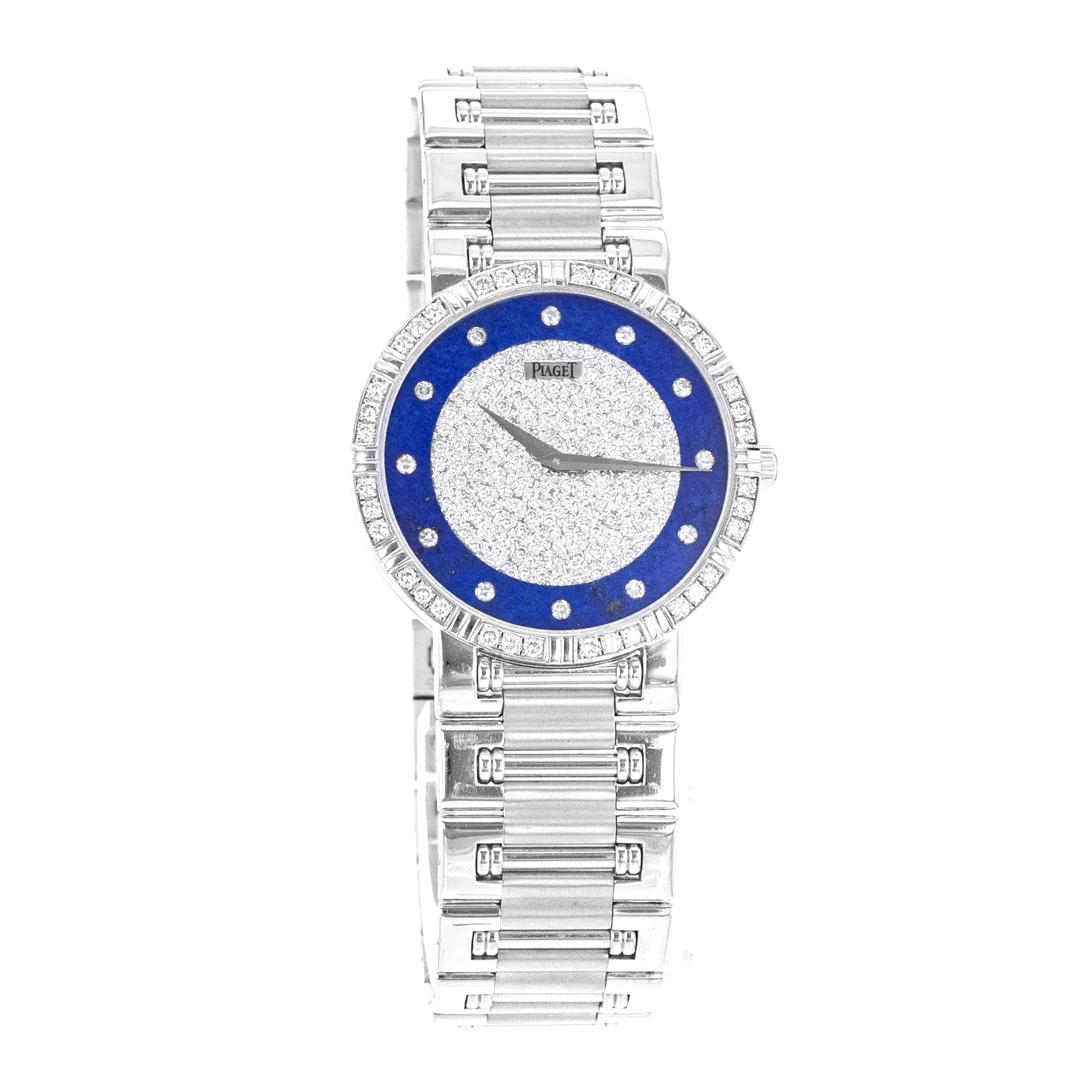 Piaget Dancer 94024 31mm Factory Lapis Diamond White Gold Manual Wind Mens Watch thumbnail 8