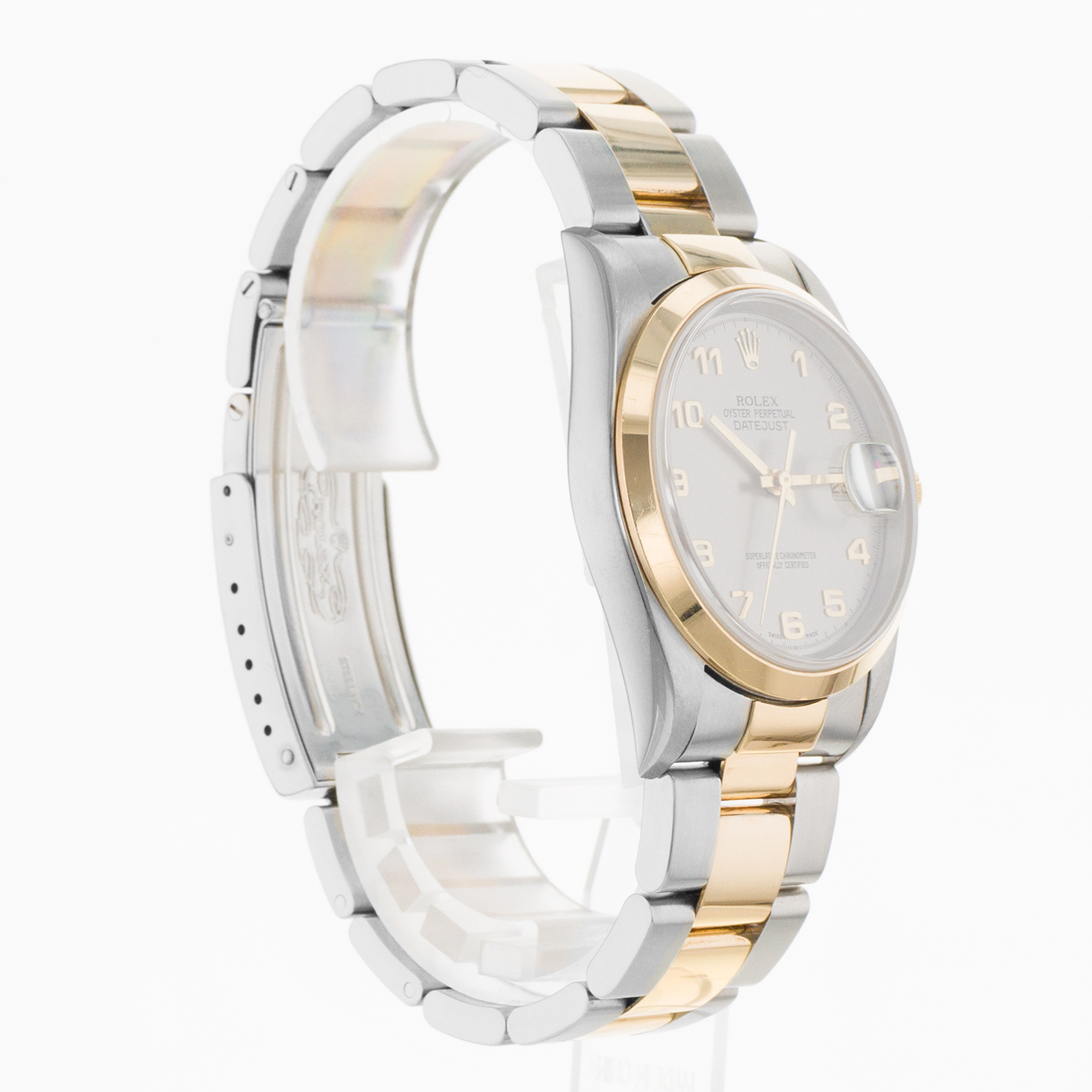 Rolex Datejust 36 16203 Grey Arabic Smooth Steel Yellow Gold Mens Watch 2000 thumbnail 7