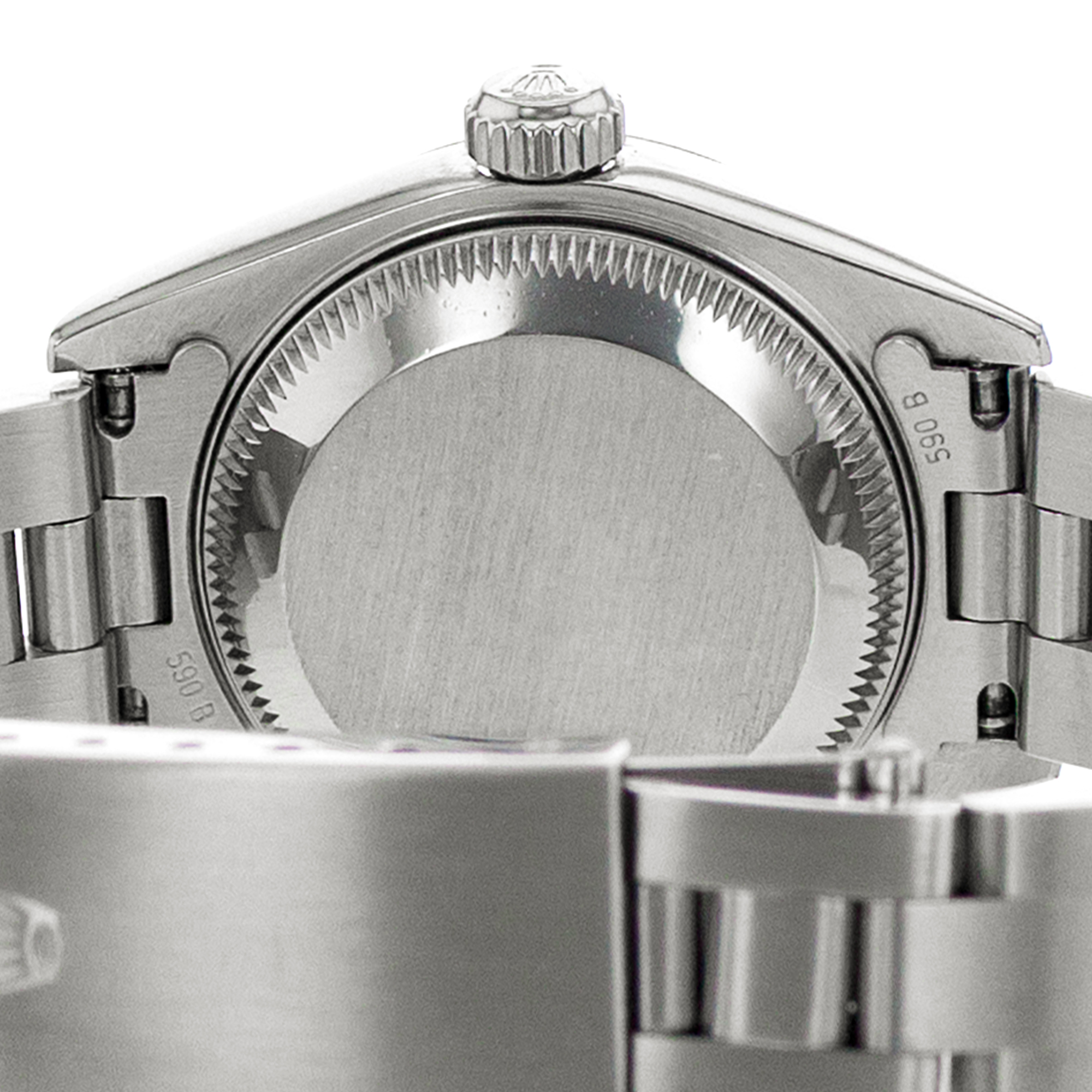 Rolex Oyster Perpetual Lady Date 69160 26mm Blue Index Steel Oyster Ladies Watch thumbnail 10
