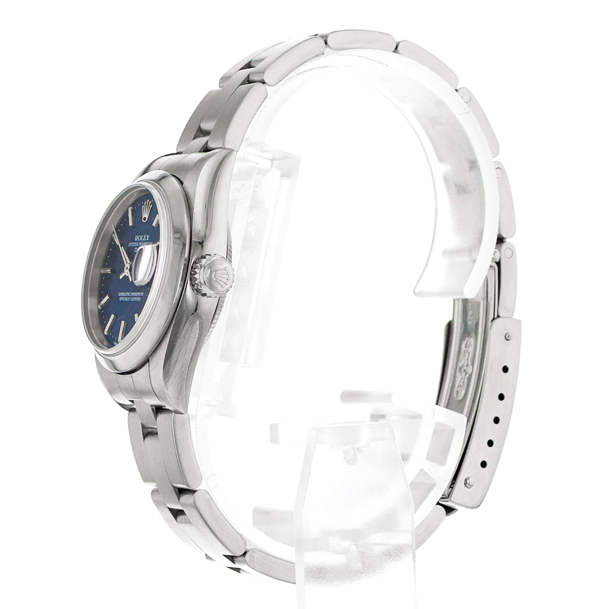 Rolex Oyster Perpetual Lady Date 69160 26mm Blue Index Steel Oyster Ladies Watch thumbnail 5