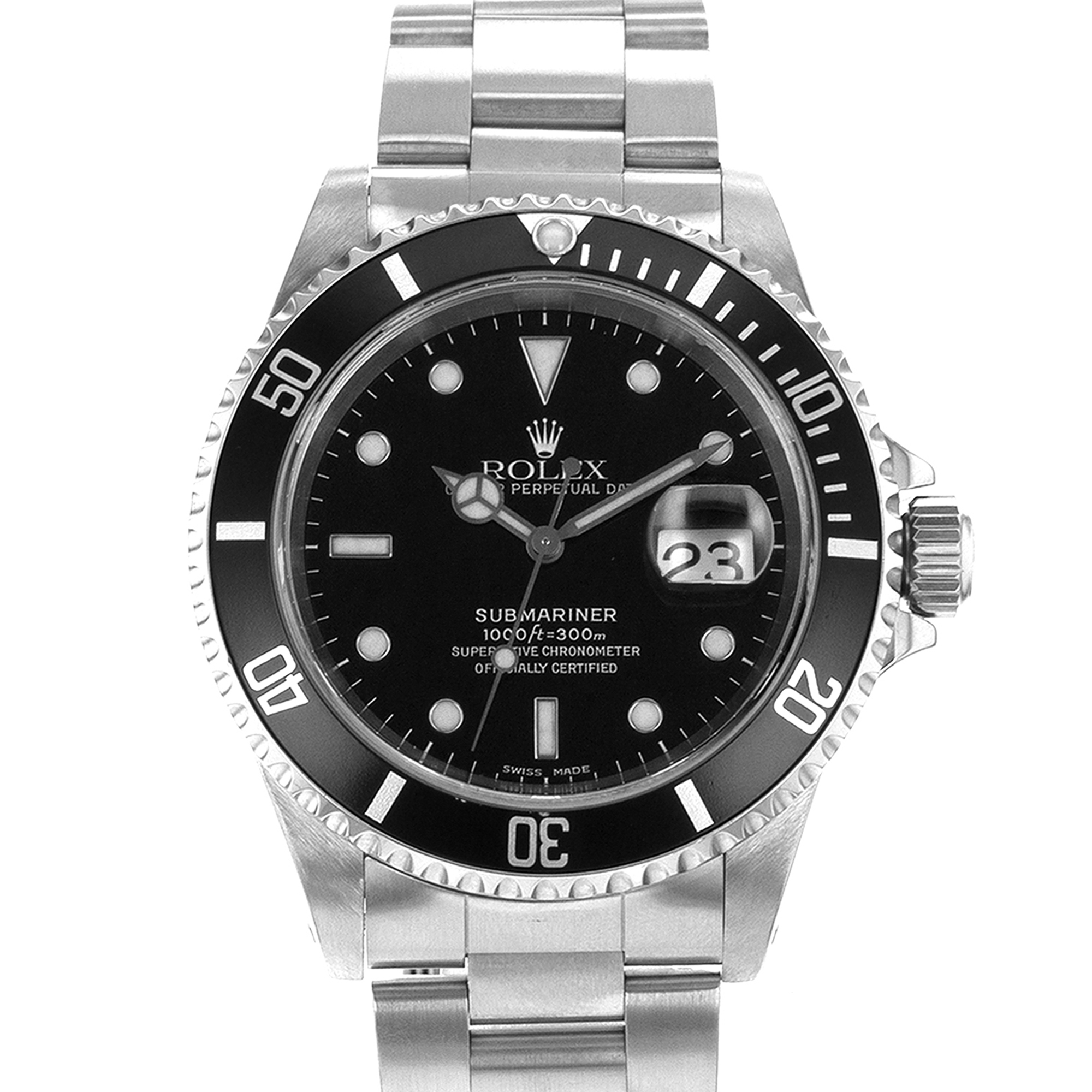 Rolex Submariner 16610 40mm Black Diver Stainless Steel Oyster Mens Watch 2000 thumbnail 1