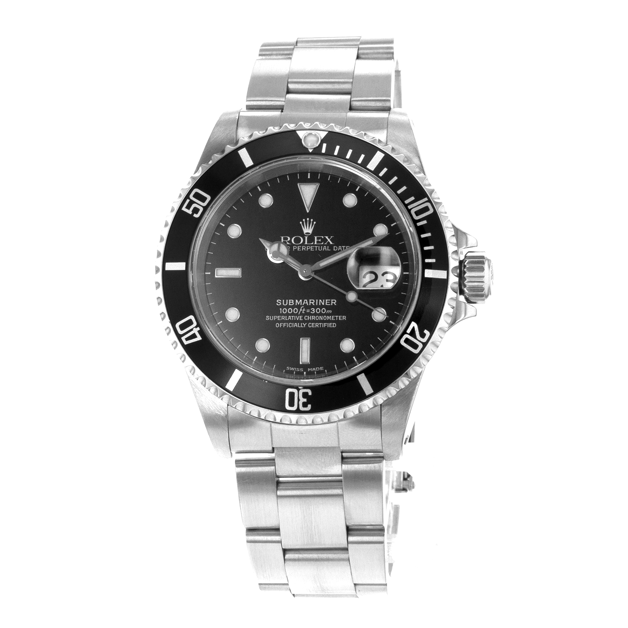 Rolex Submariner 16610 40mm Black Diver Stainless Steel Oyster Mens Watch 2000 thumbnail 4