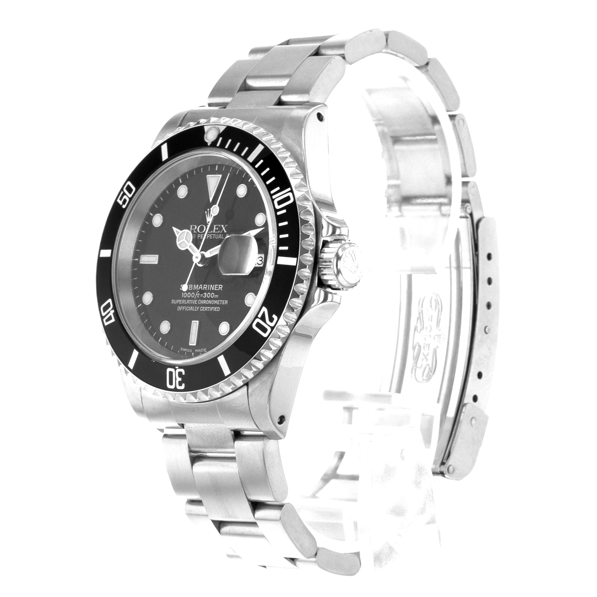 Rolex Submariner 16610 40mm Black Diver Stainless Steel Oyster Mens Watch 2000 thumbnail 5
