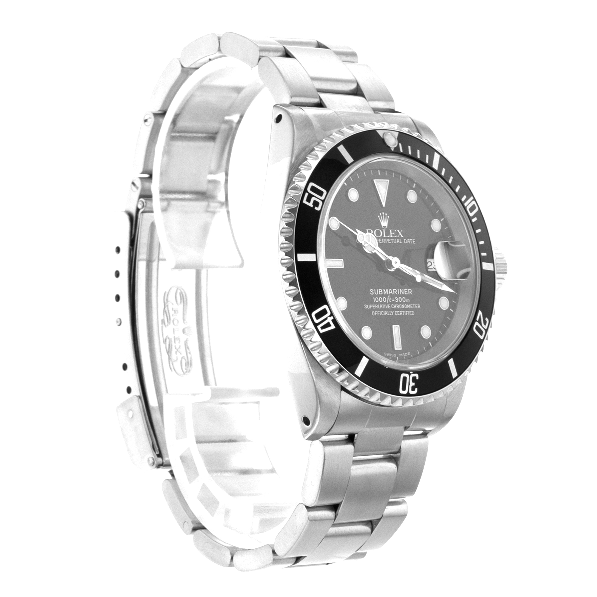 Rolex Submariner 16610 40mm Black Diver Stainless Steel Oyster Mens Watch 2000 thumbnail 8