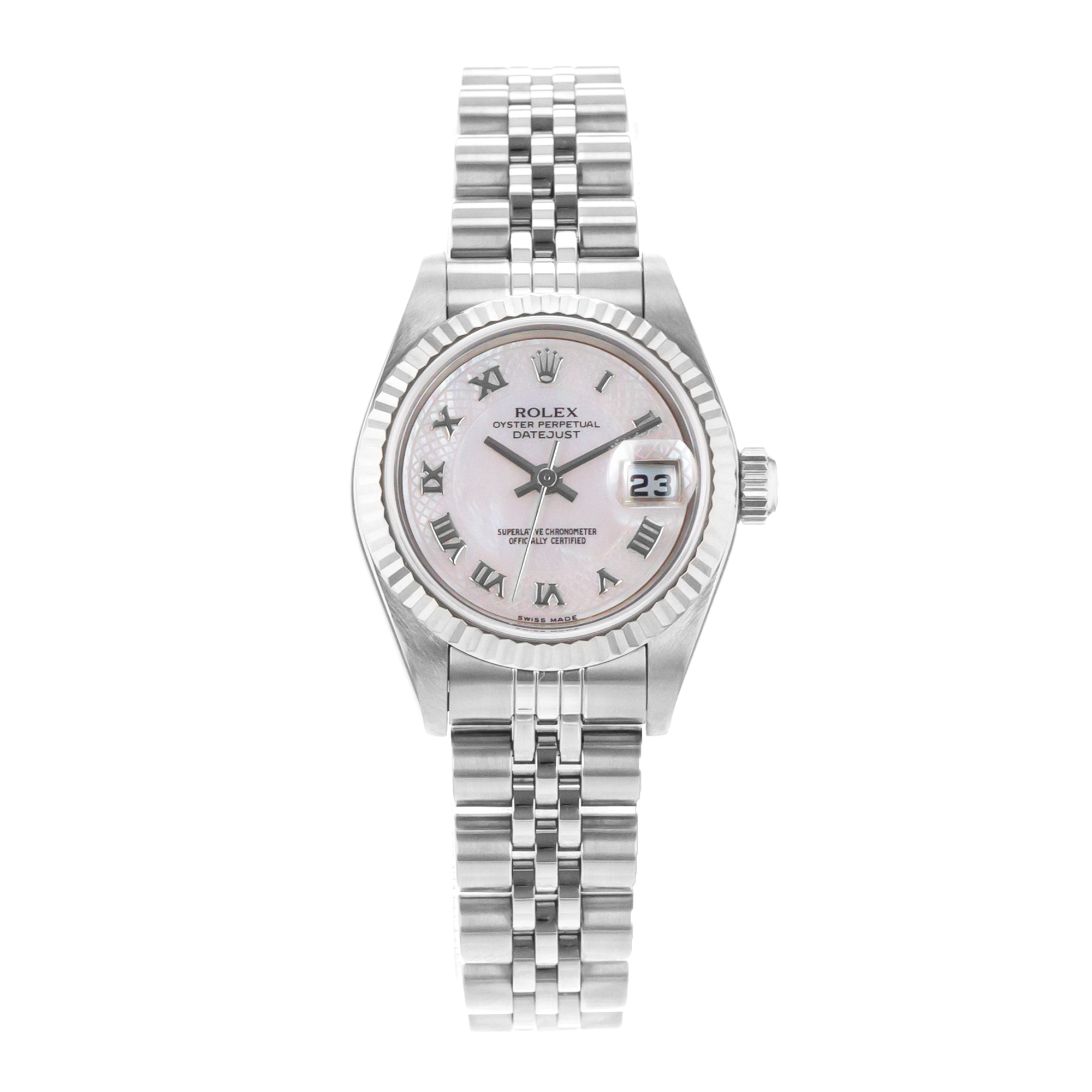 Rolex Datejust 26 79174 Pink Mother of Pearl Steel White Gold Ladies Watch thumbnail 2