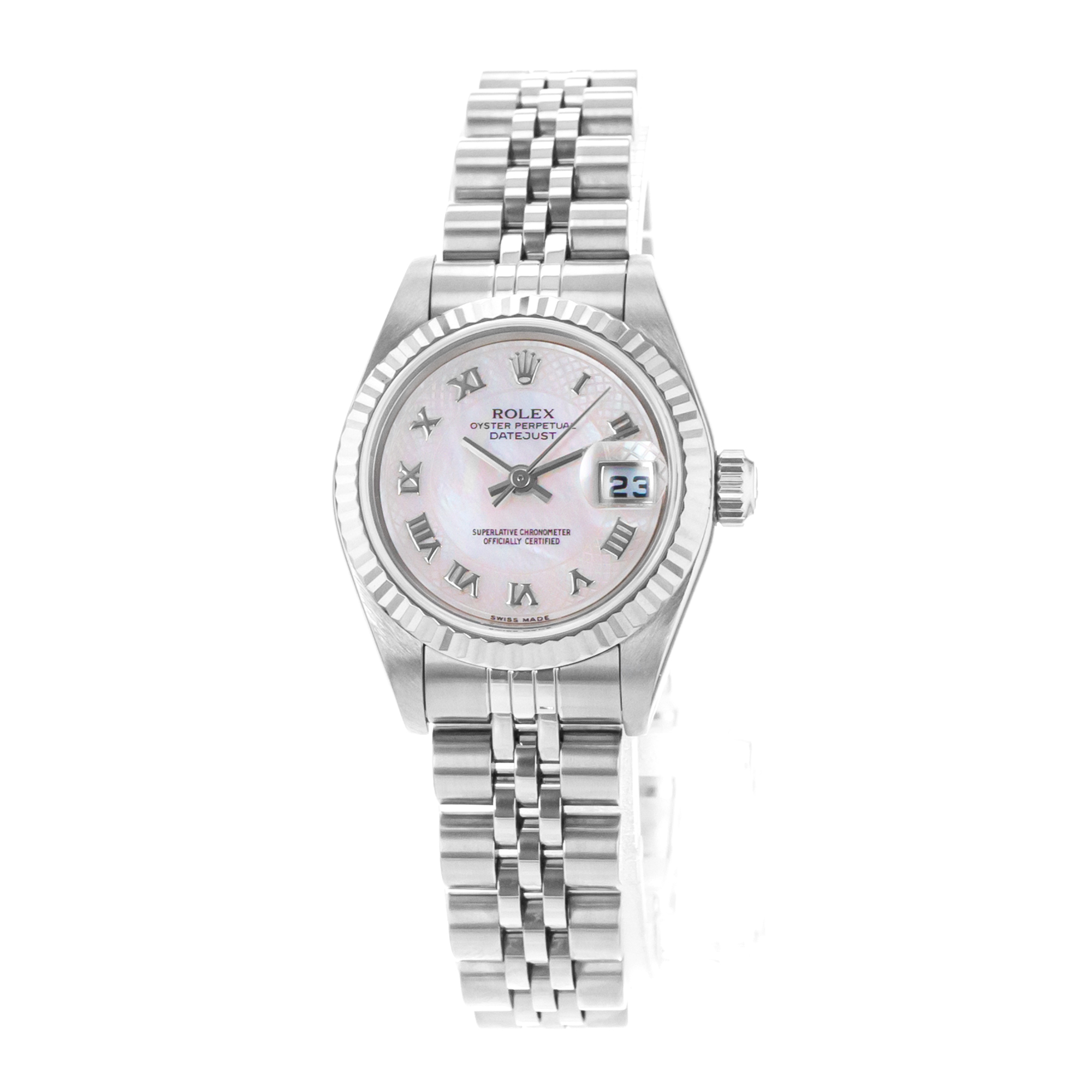 Rolex Datejust 26 79174 Pink Mother of Pearl Steel White Gold Ladies Watch thumbnail 3
