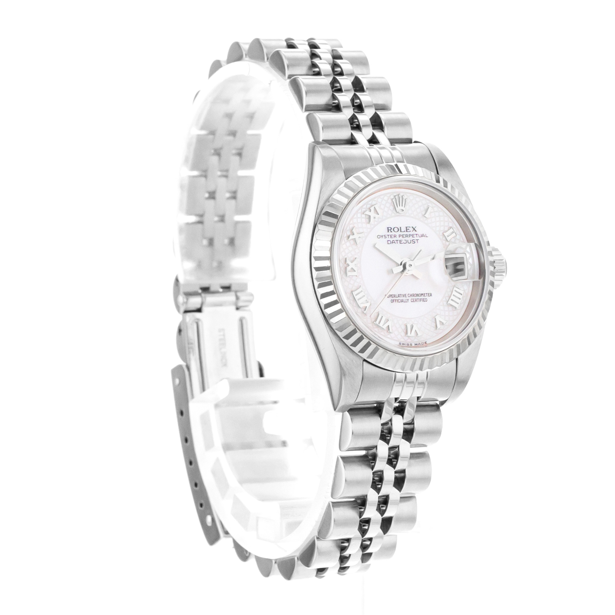 Rolex Datejust 26 79174 Pink Mother of Pearl Steel White Gold Ladies Watch thumbnail 7