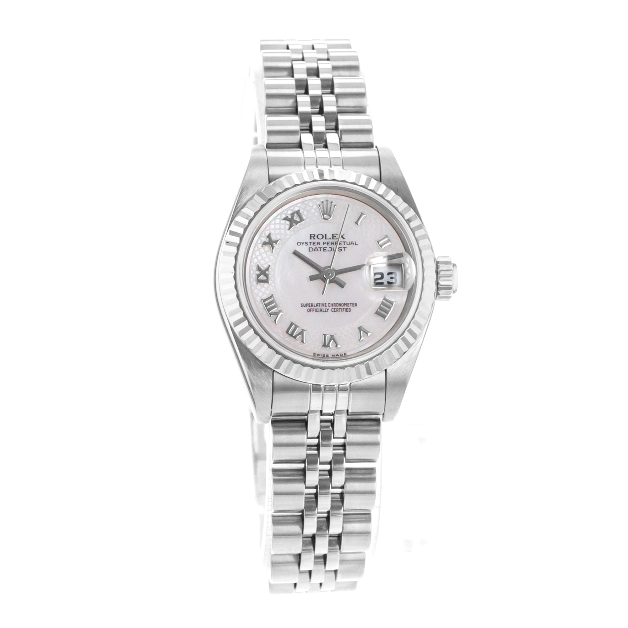 Rolex Datejust 26 79174 Pink Mother of Pearl Steel White Gold Ladies Watch thumbnail 8