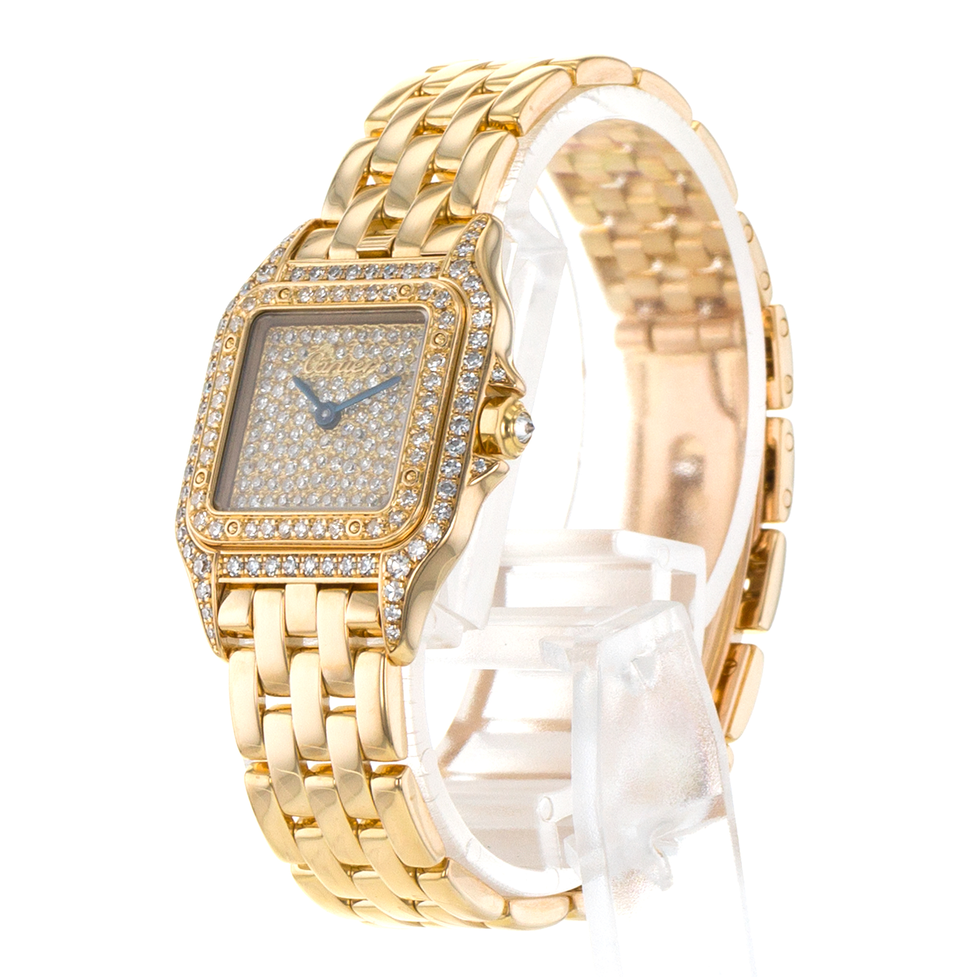 Cartier Panthere WF3116B9 12802 22mm Factory Diamonds Yellow Gold Ladies Watch thumbnail 4