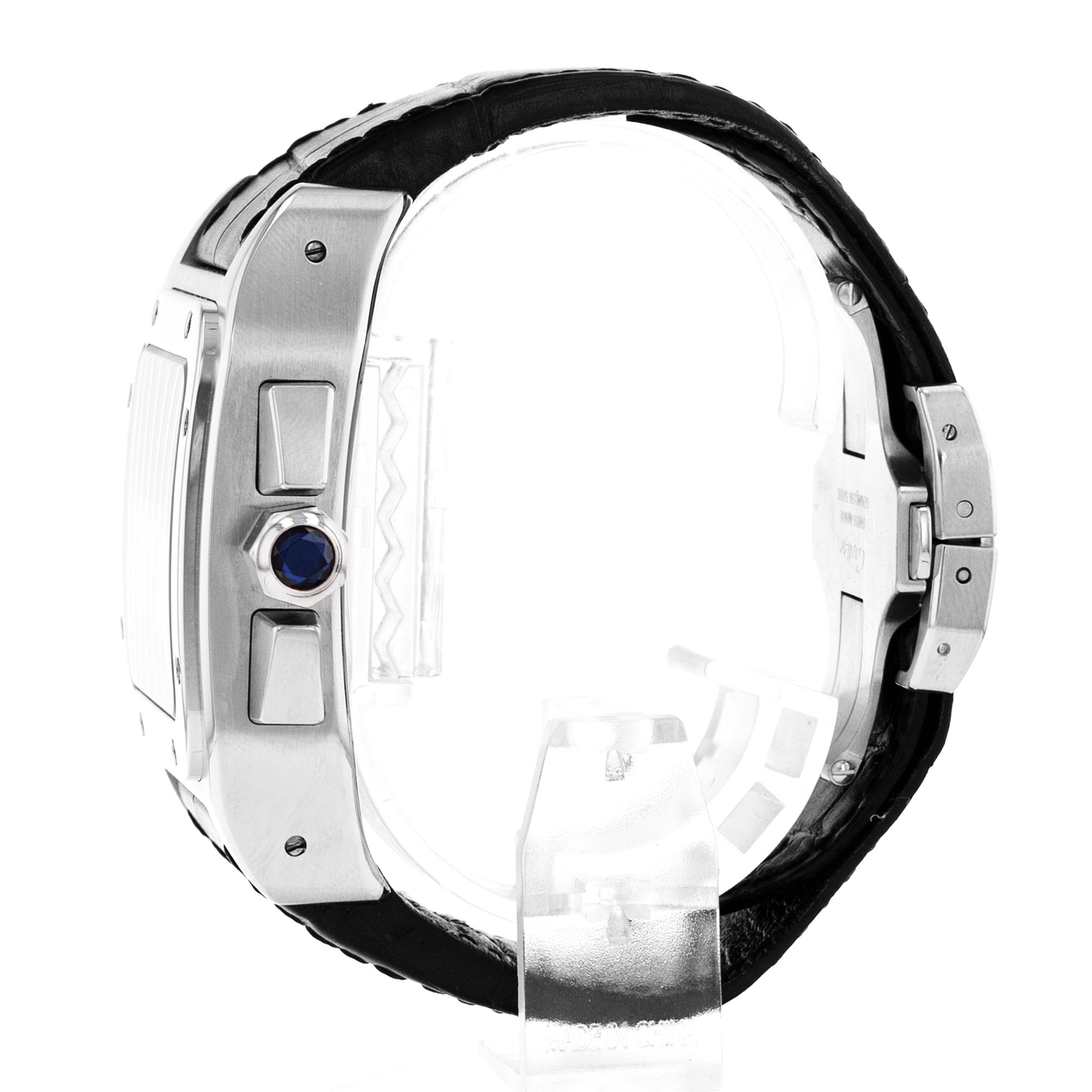 Cartier Santos 100 W20090X8 2740 41mm Silver Roman Steel Chronograph Mens Watch thumbnail 5