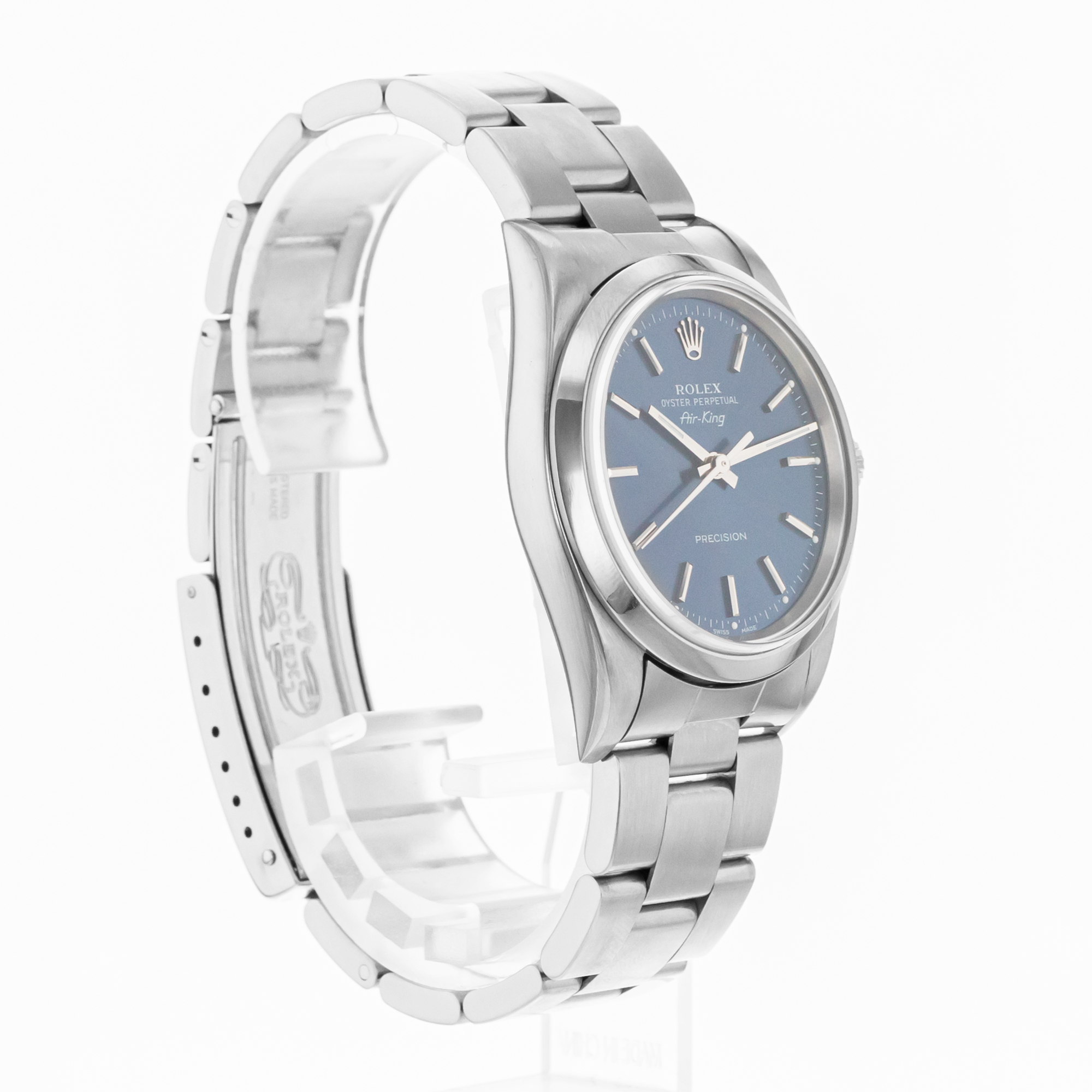 Rolex Air King 14000M 34mm Blue Index Stick Steel Smooth Oyster Mens Watch 2000 thumbnail 8
