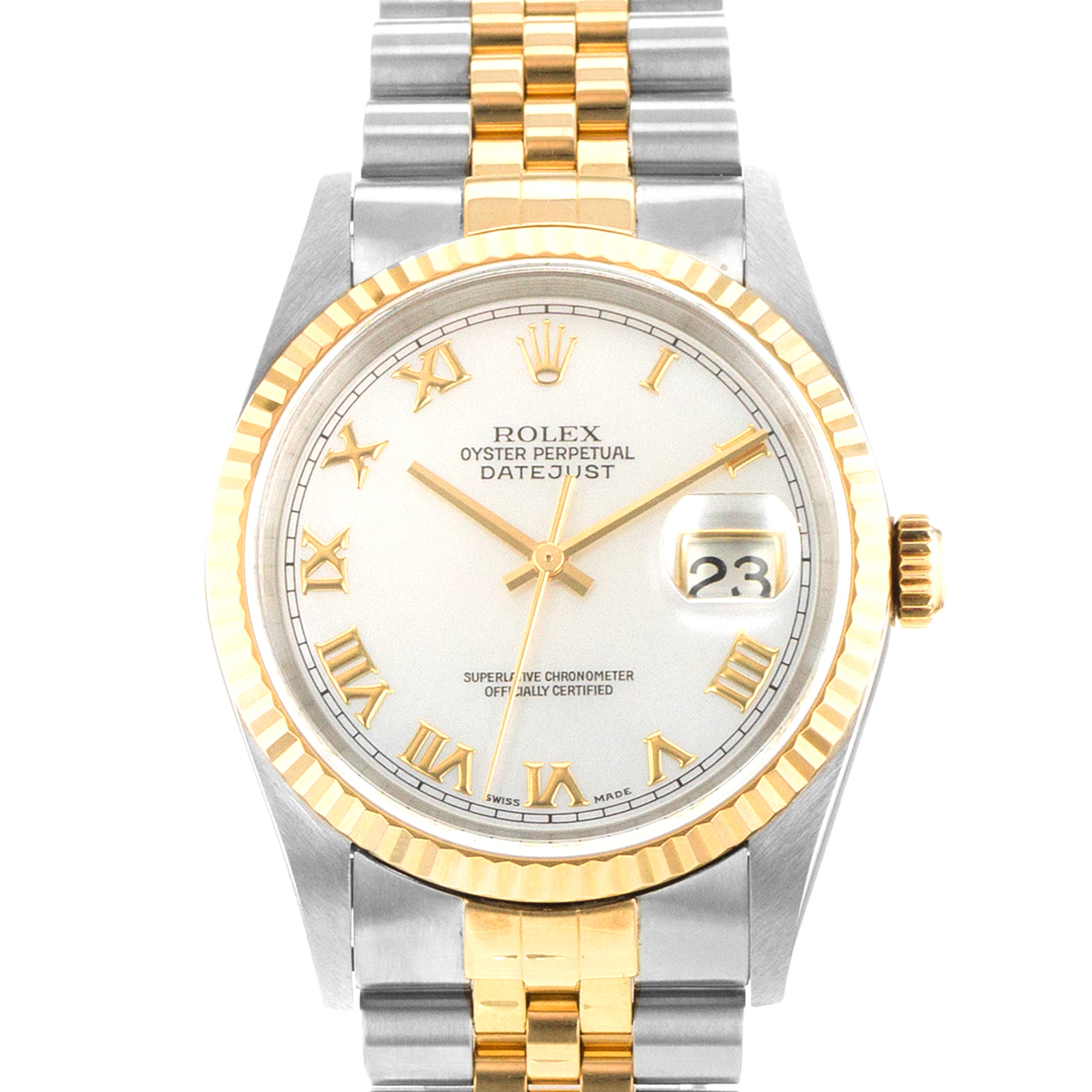 Rolex Datejust 36 16233 Factory Mother of Pearl Steel Yellow Gold Mens Watch thumbnail 1