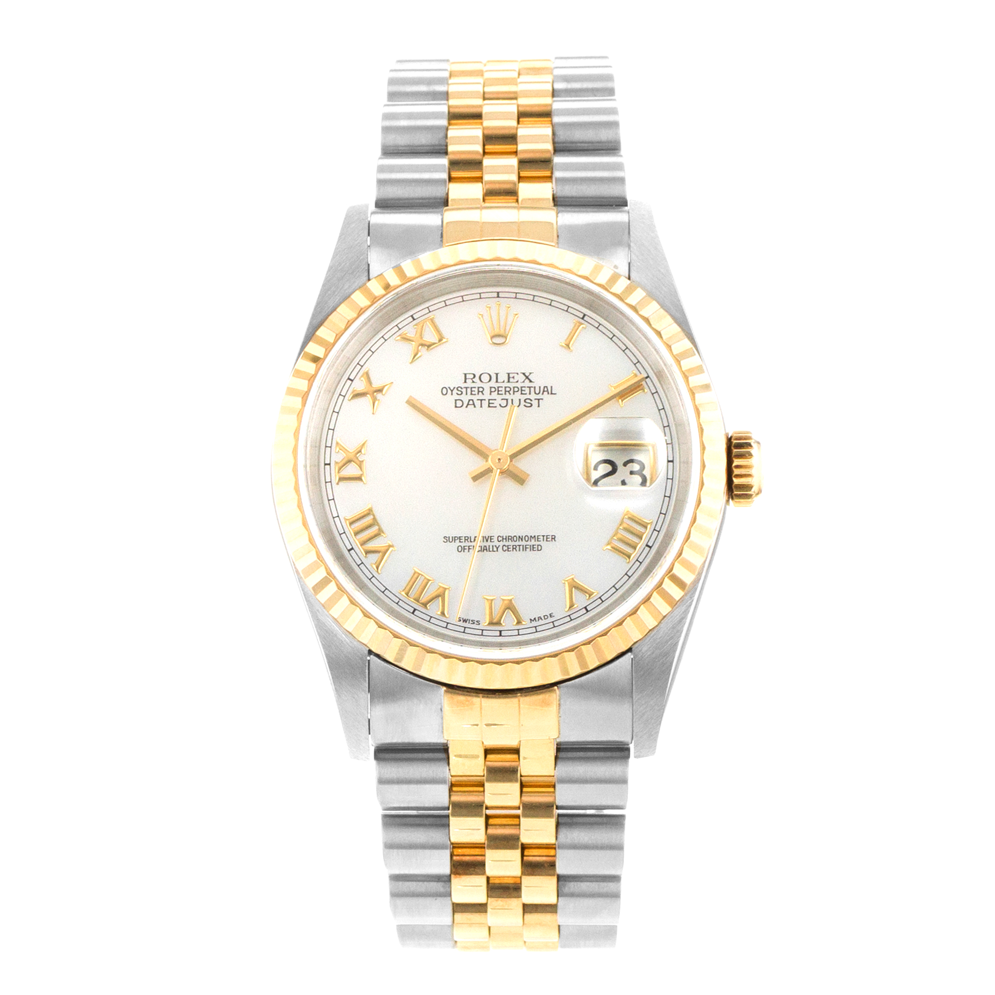 Rolex Datejust 36 16233 Factory Mother of Pearl Steel Yellow Gold Mens Watch thumbnail 2