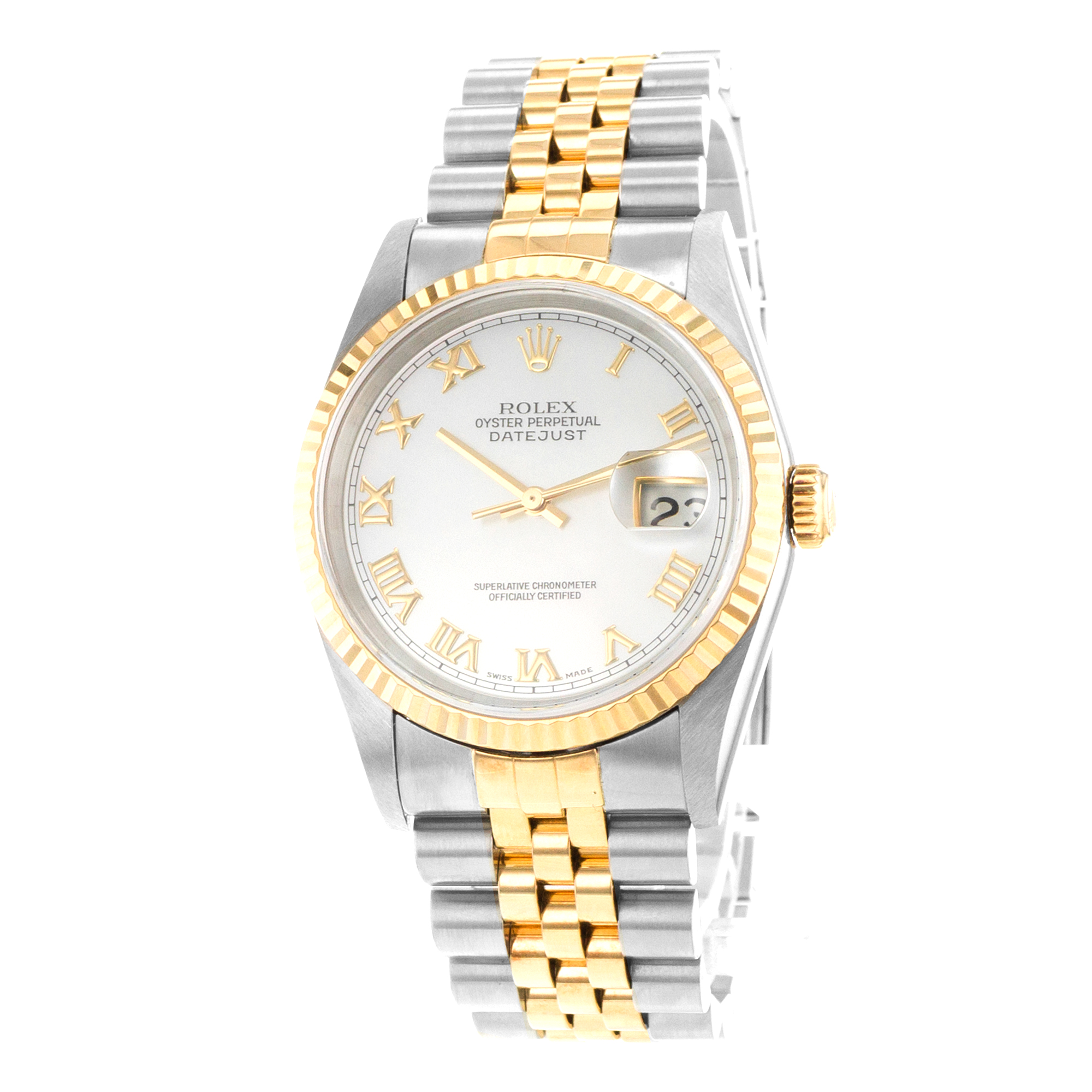 Rolex Datejust 36 16233 Factory Mother of Pearl Steel Yellow Gold Mens Watch thumbnail 3