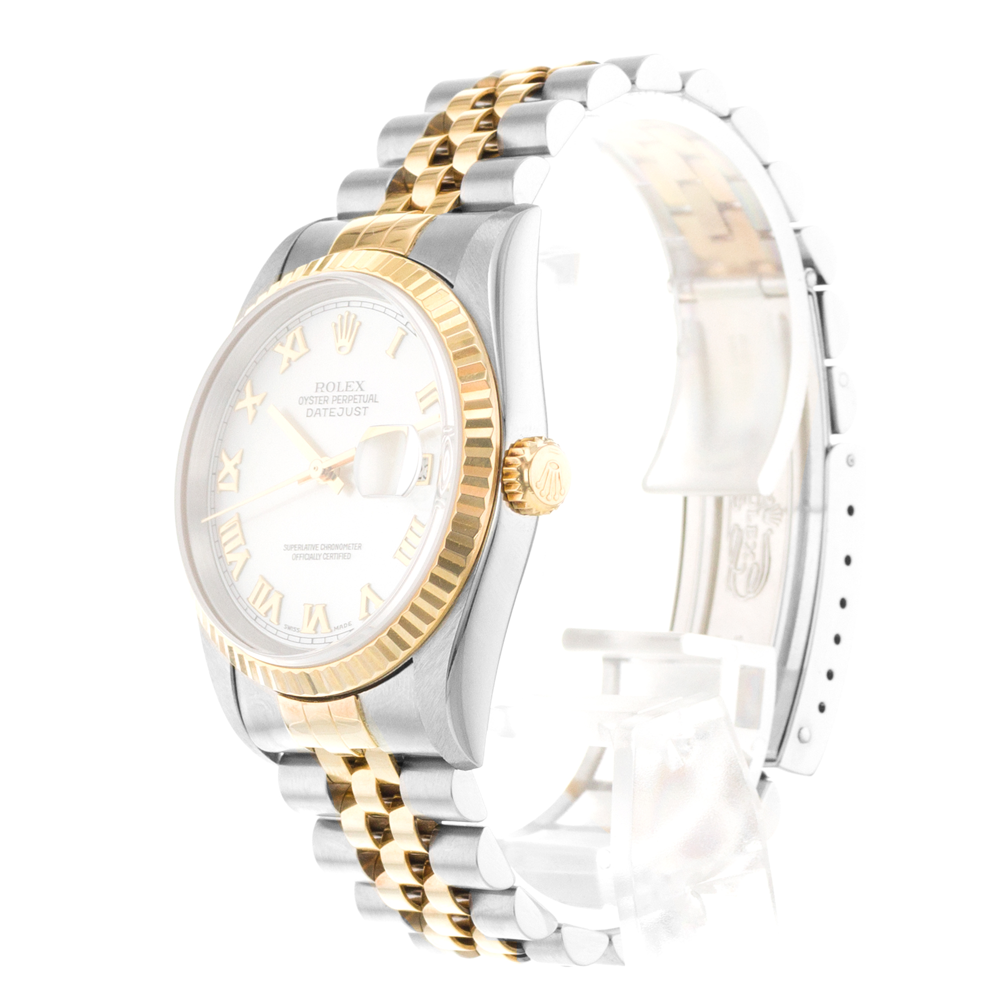 Rolex Datejust 36 16233 Factory Mother of Pearl Steel Yellow Gold Mens Watch thumbnail 4