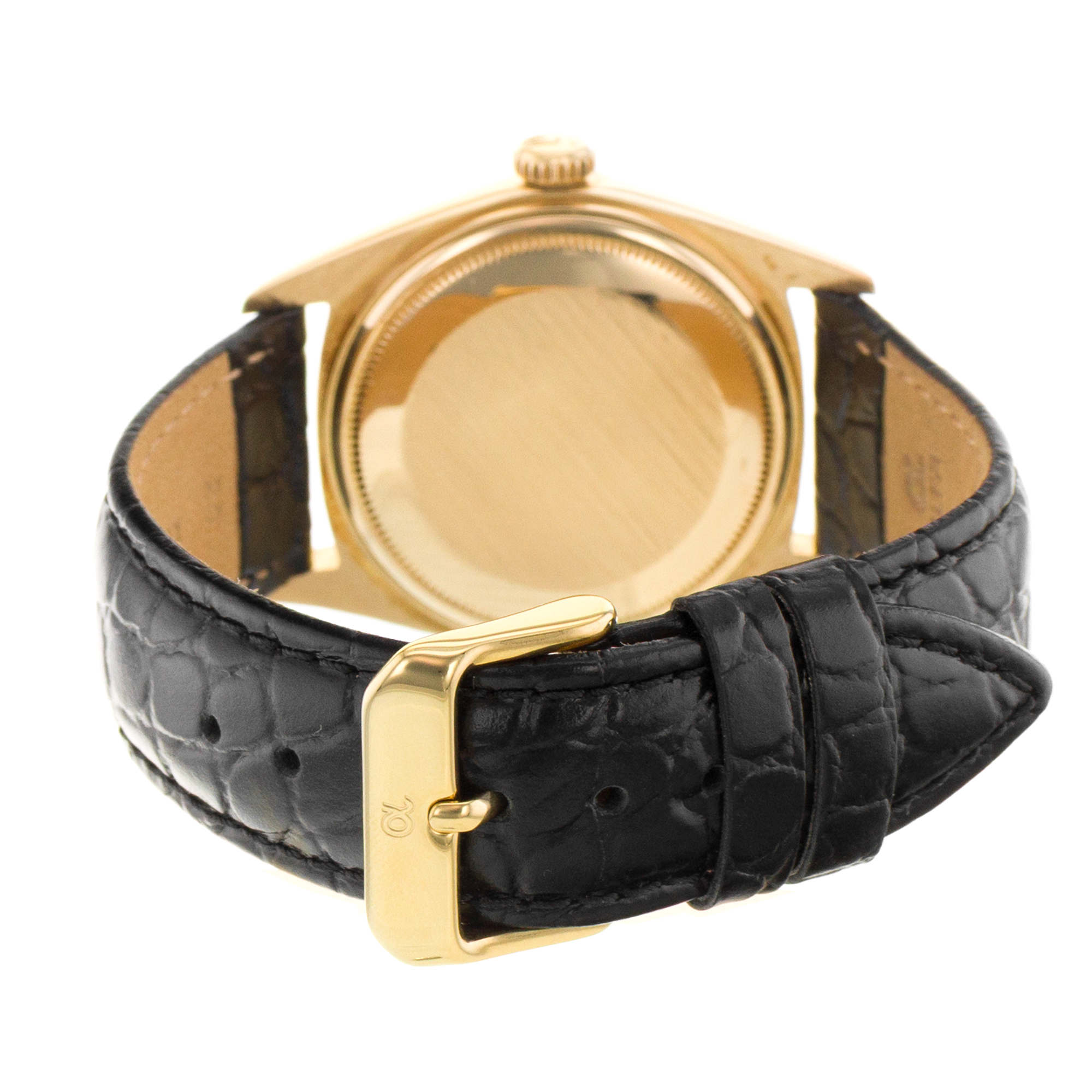 Rolex Day-Date 36 1803 Vintage Yellow Index Gold Leather Automatic Mens Watch thumbnail 9