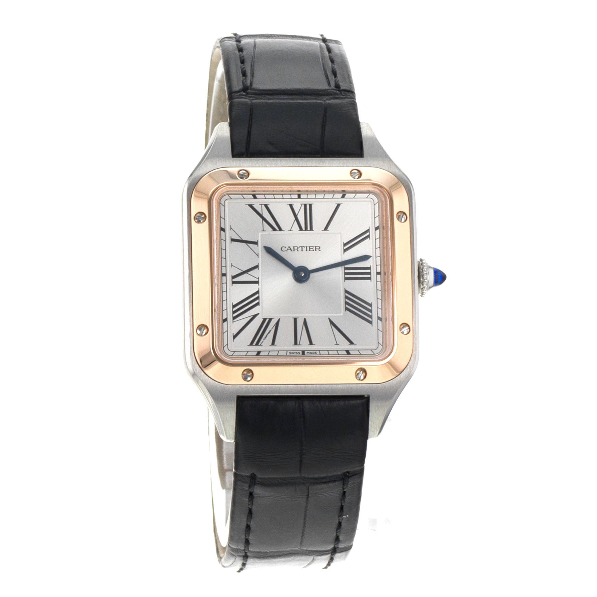 Cartier Santos Dumont W2SA0012 4242 38mm Steel Rose Gold Quartz Mens Watch thumbnail 9