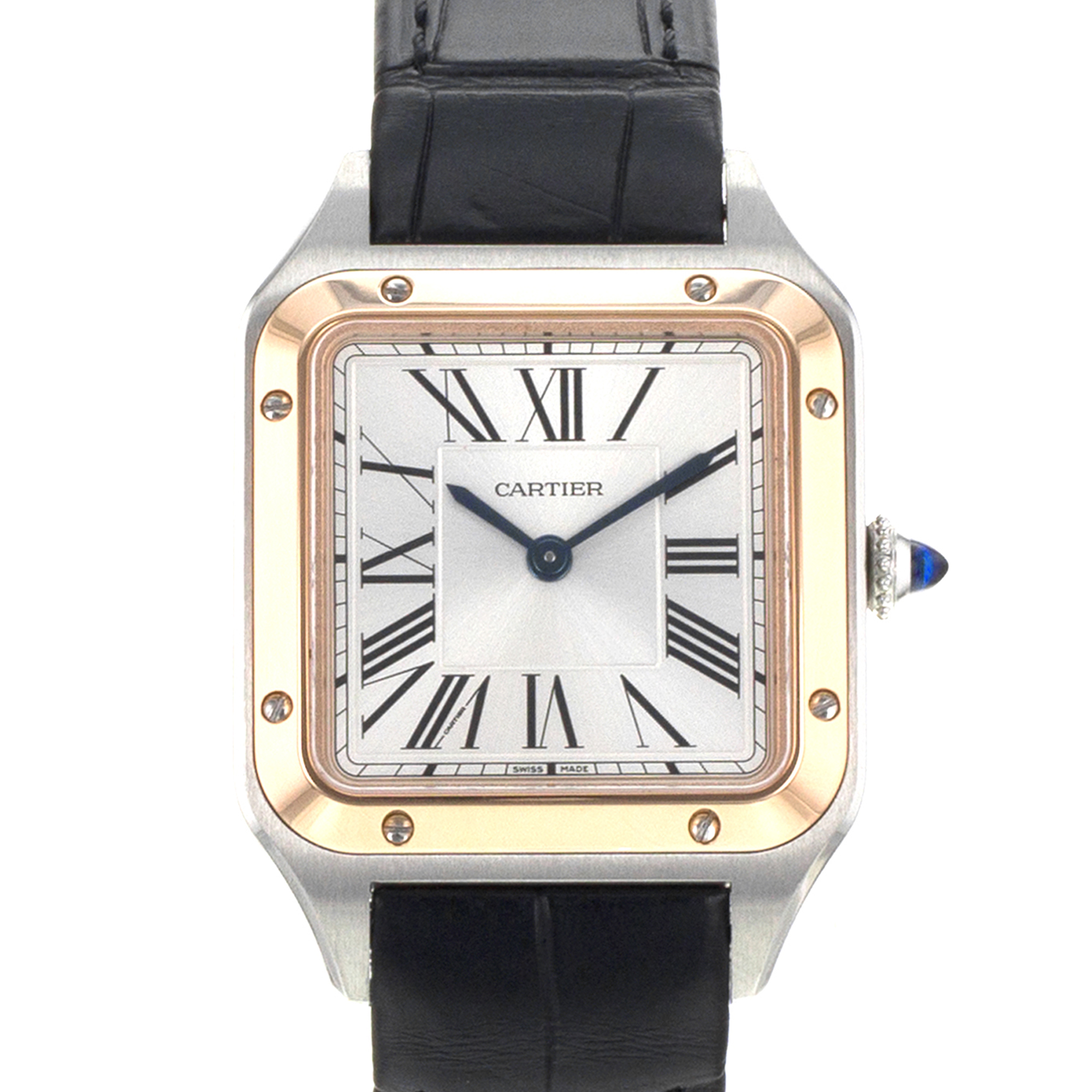 Cartier Santos Dumont W2SA0012 4242 38mm Steel Rose Gold Quartz Mens Watch thumbnail 1