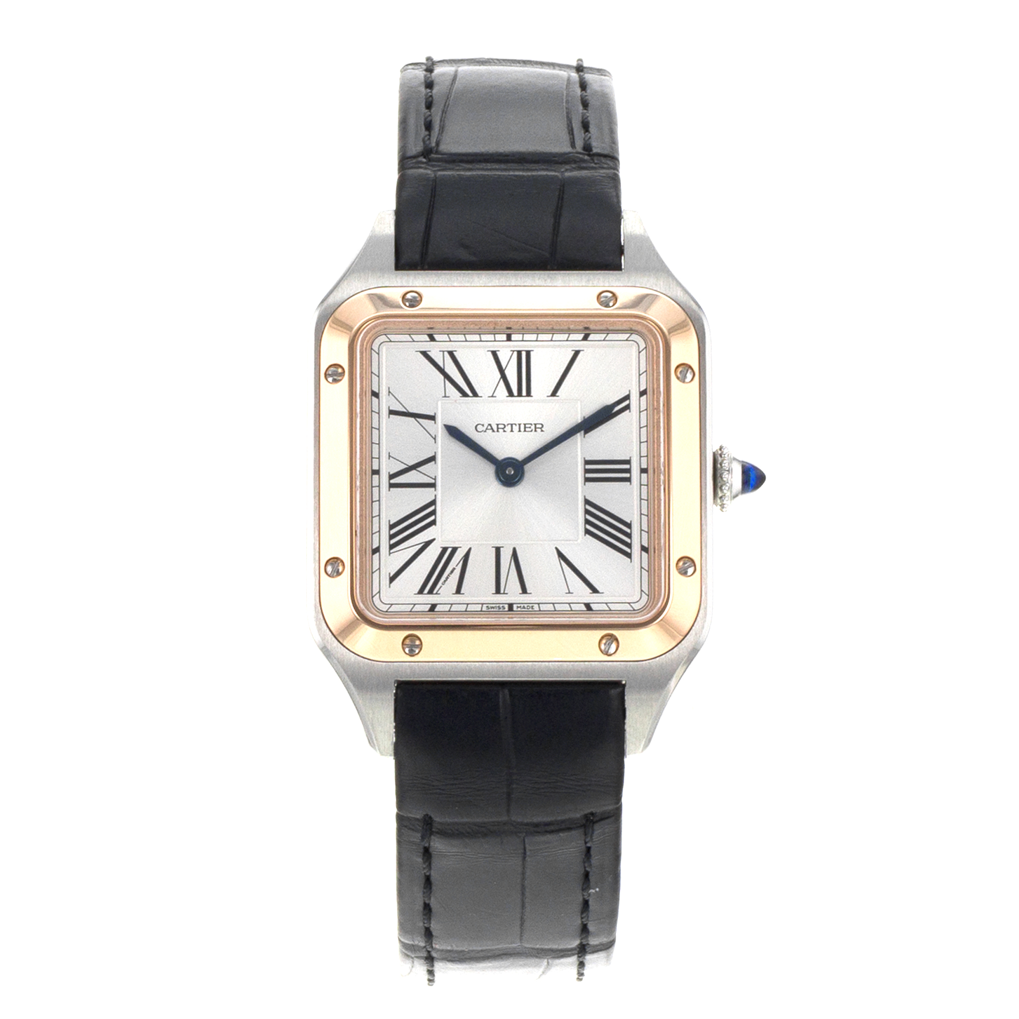 Cartier Santos Dumont W2SA0012 4242 38mm Steel Rose Gold Quartz Mens Watch thumbnail 2