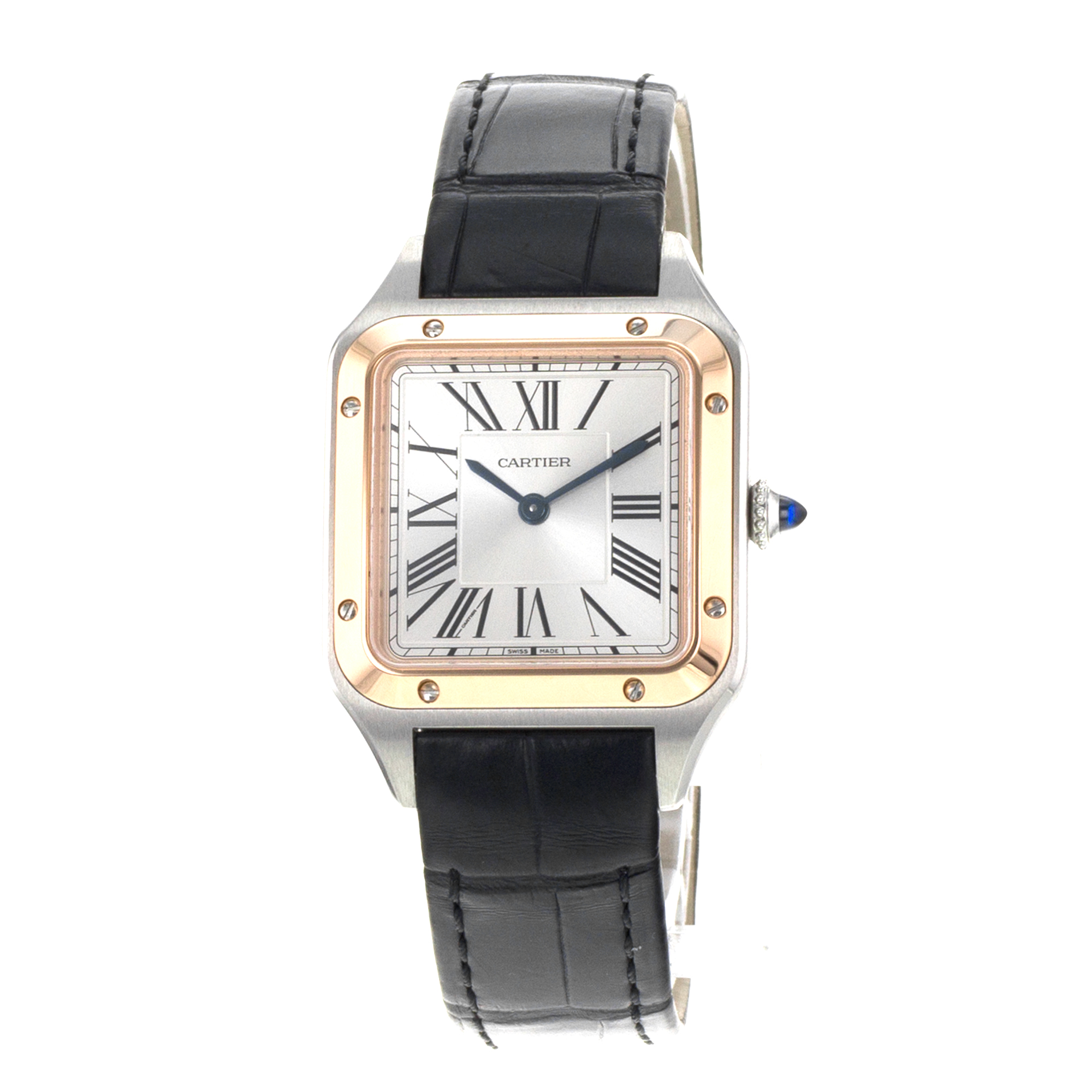 Cartier Santos Dumont W2SA0012 4242 38mm Steel Rose Gold Quartz Mens Watch thumbnail 4