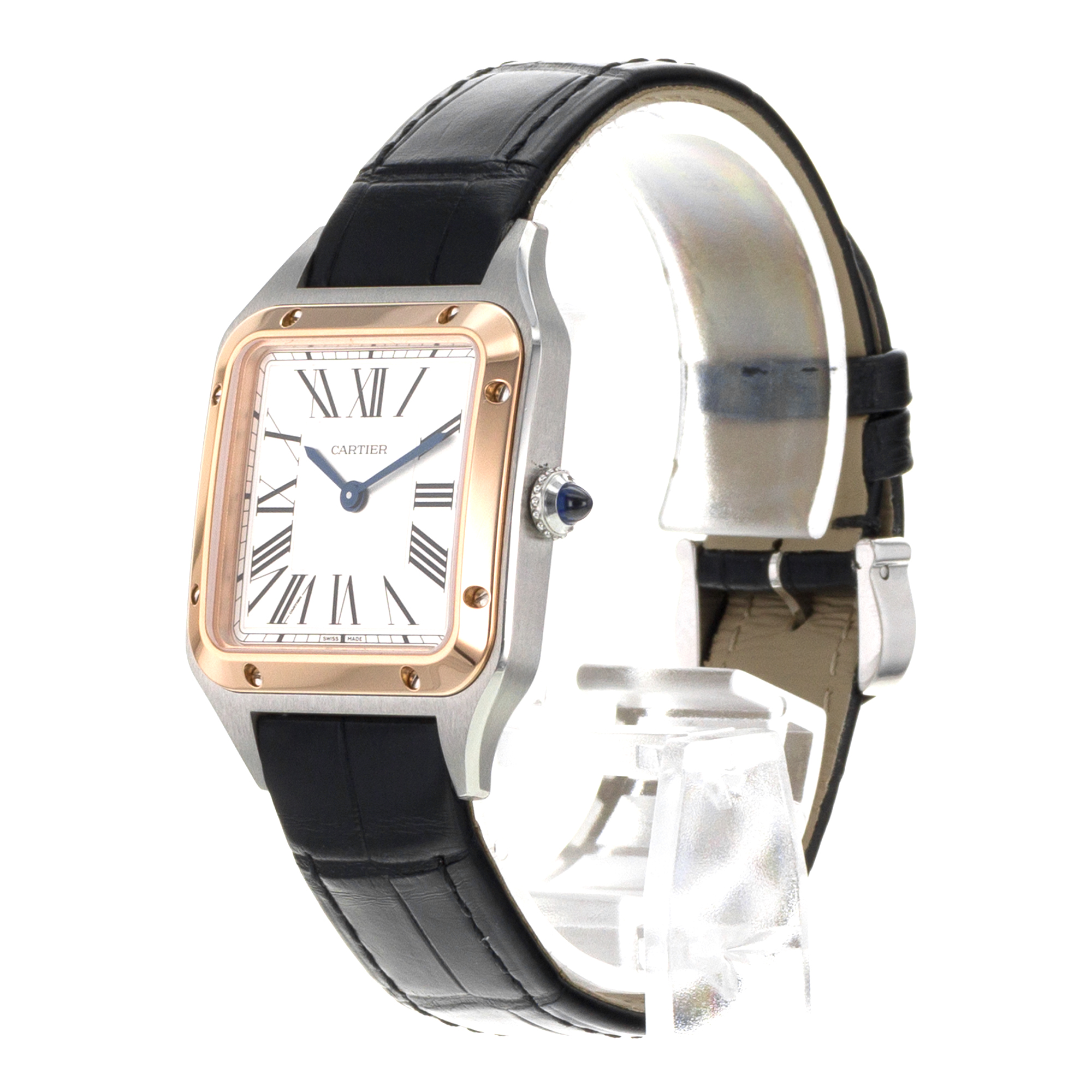 Cartier Santos Dumont W2SA0012 4242 38mm Steel Rose Gold Quartz Mens Watch thumbnail 5