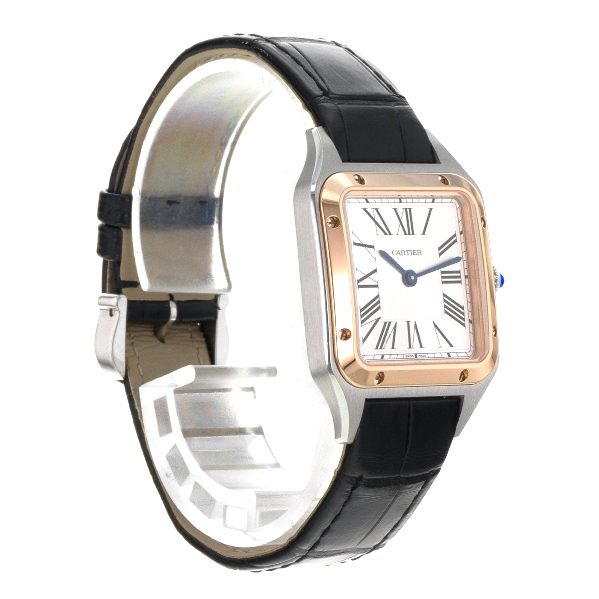 Cartier Santos Dumont W2SA0012 4242 38mm Steel Rose Gold Quartz Mens Watch thumbnail 8