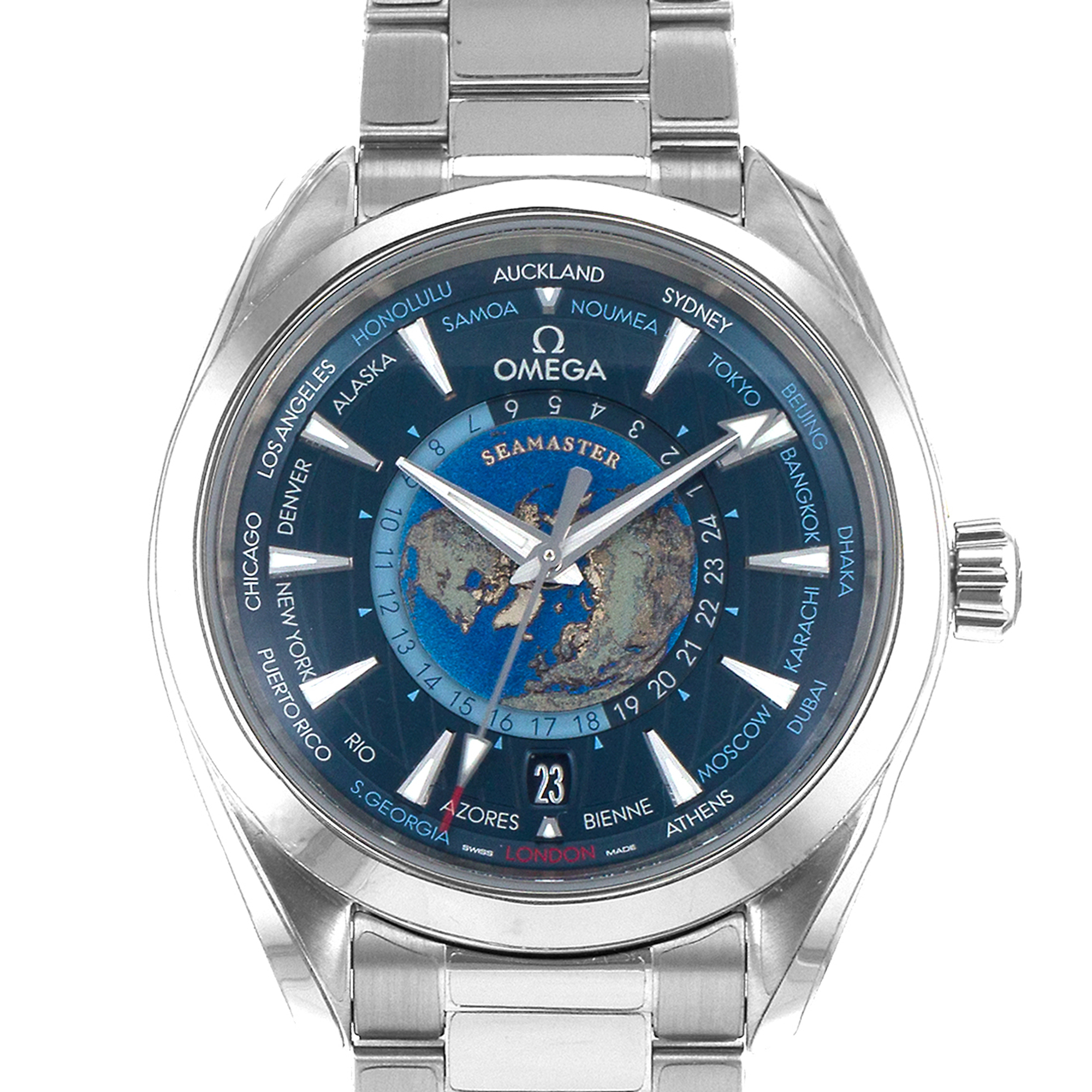 Omega Seamaster Aqua Terra Worldtimer 220.10.43.22.03.001 43mm Blue Mens Watch thumbnail 1