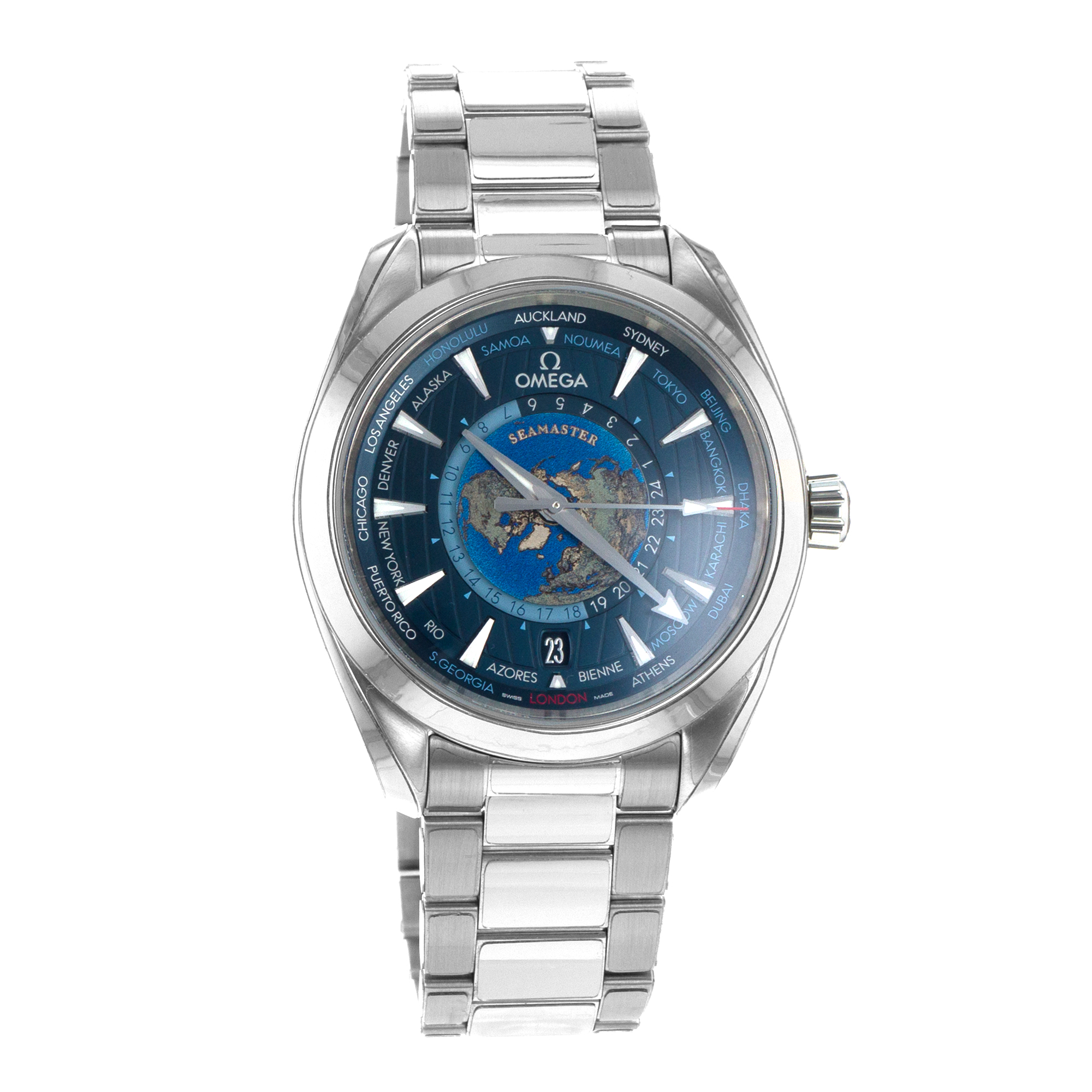 Omega Seamaster Aqua Terra Worldtimer 220.10.43.22.03.001 43mm Blue Mens Watch thumbnail 9
