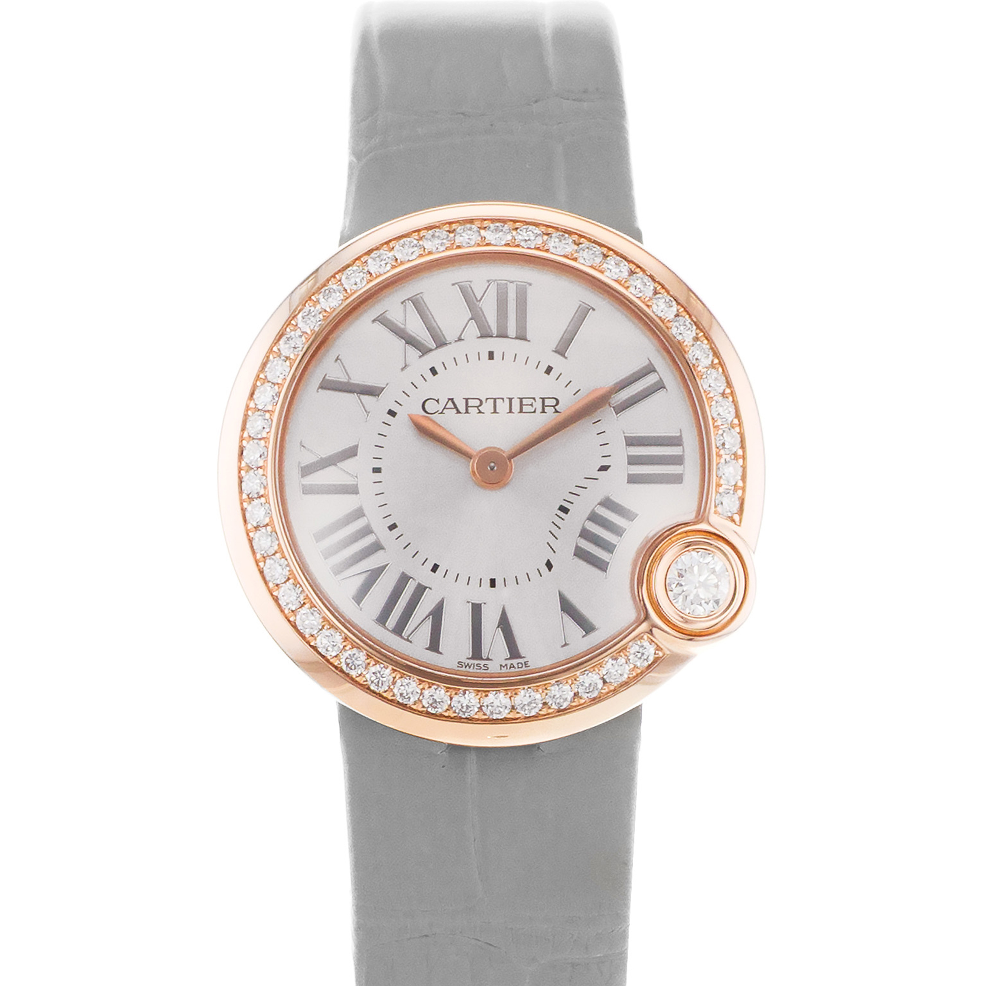 Cartier Ballon Blanc WJB0008 4171 30mm Factory Diamonds Rose Gold Ladies Watch thumbnail 1