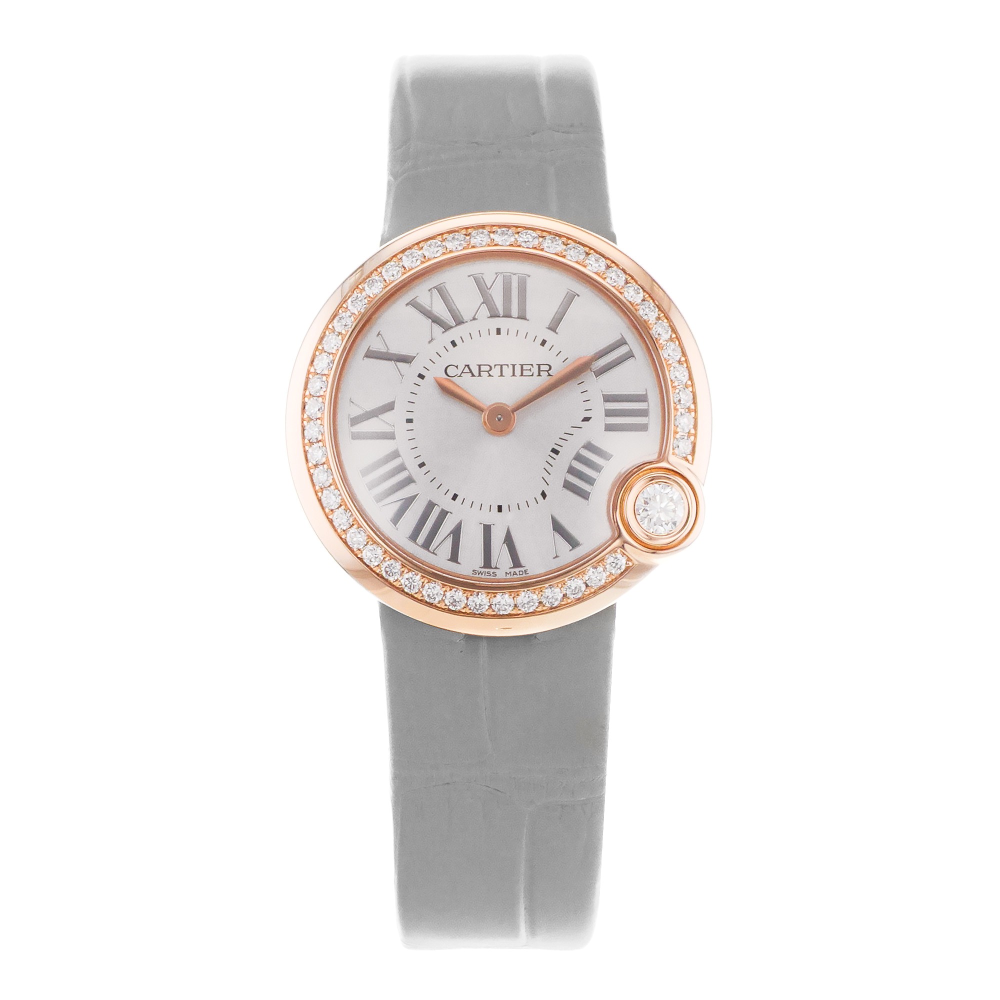 Cartier Ballon Blanc WJB0008 4171 30mm Factory Diamonds Rose Gold Ladies Watch thumbnail 2