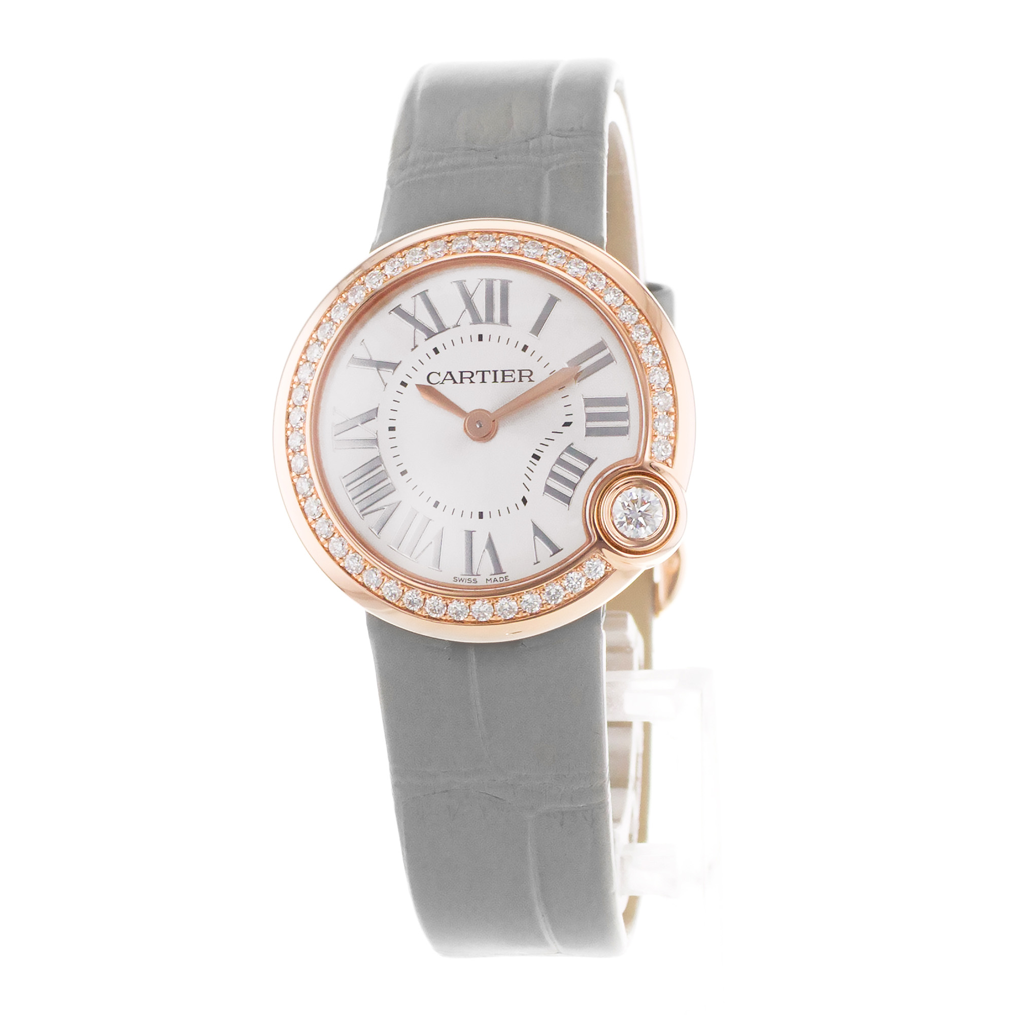 Cartier Ballon Blanc WJB0008 4171 30mm Factory Diamonds Rose Gold Ladies Watch thumbnail 4