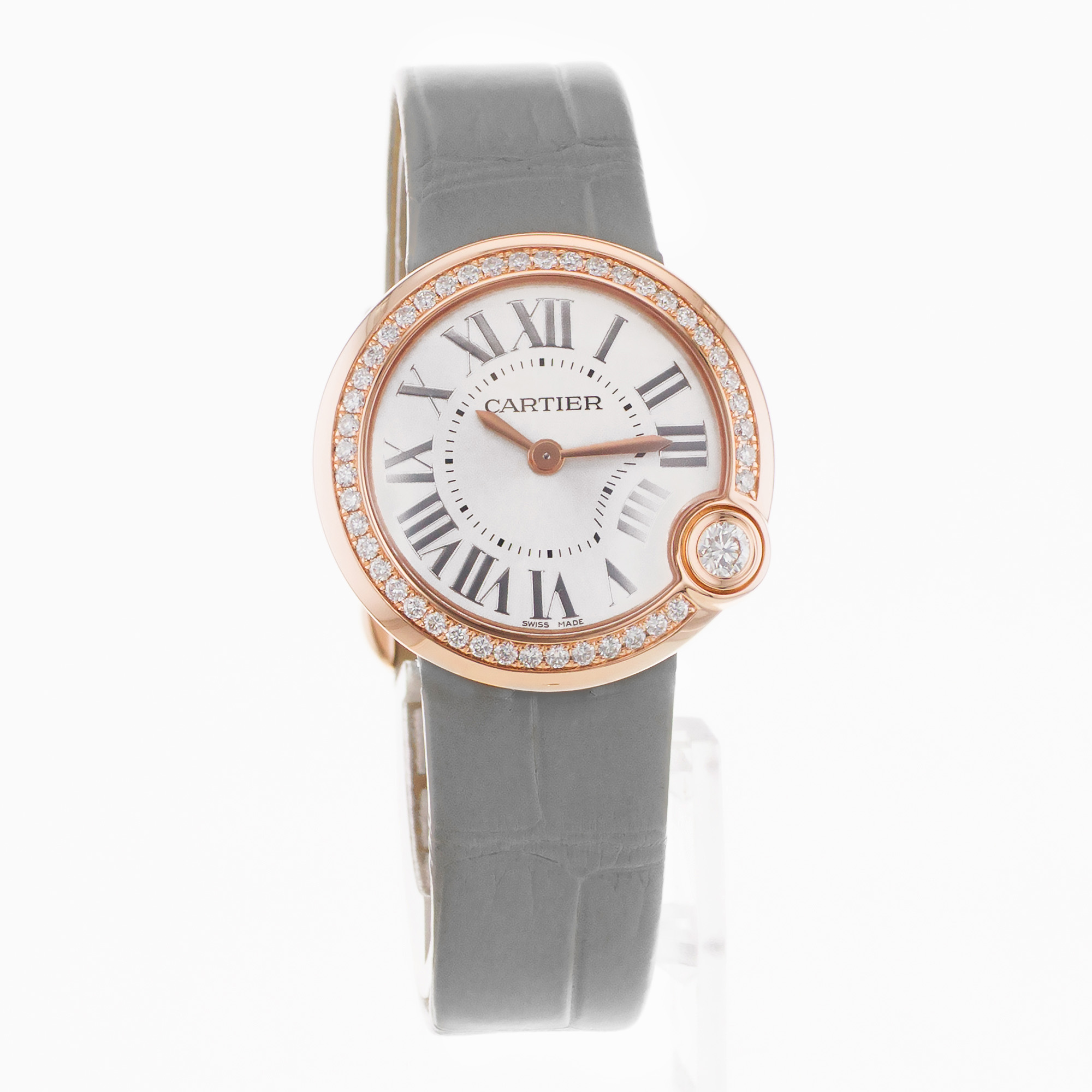 Cartier Ballon Blanc WJB0008 4171 30mm Factory Diamonds Rose Gold Ladies Watch thumbnail 8