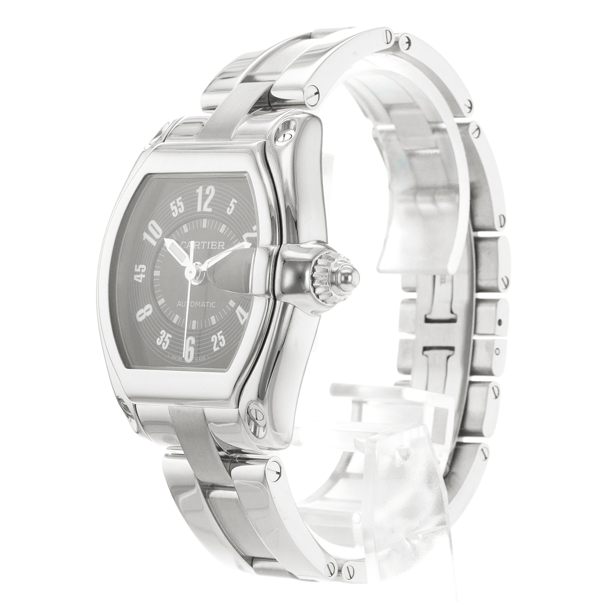 Cartier Roadster W62004V3 2510 37mm Large Blue Arabic Date Steel Mens Watch thumbnail 4