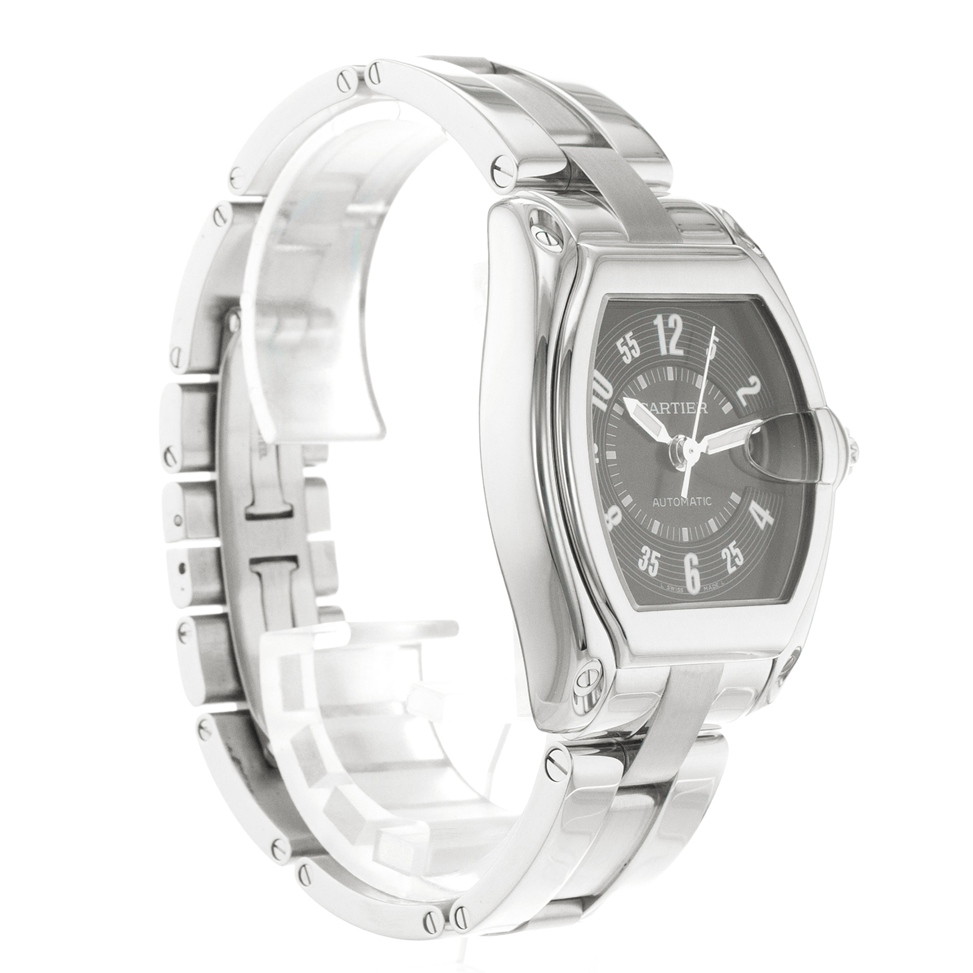 Cartier Roadster W62004V3 2510 37mm Large Blue Arabic Date Steel Mens Watch thumbnail 7