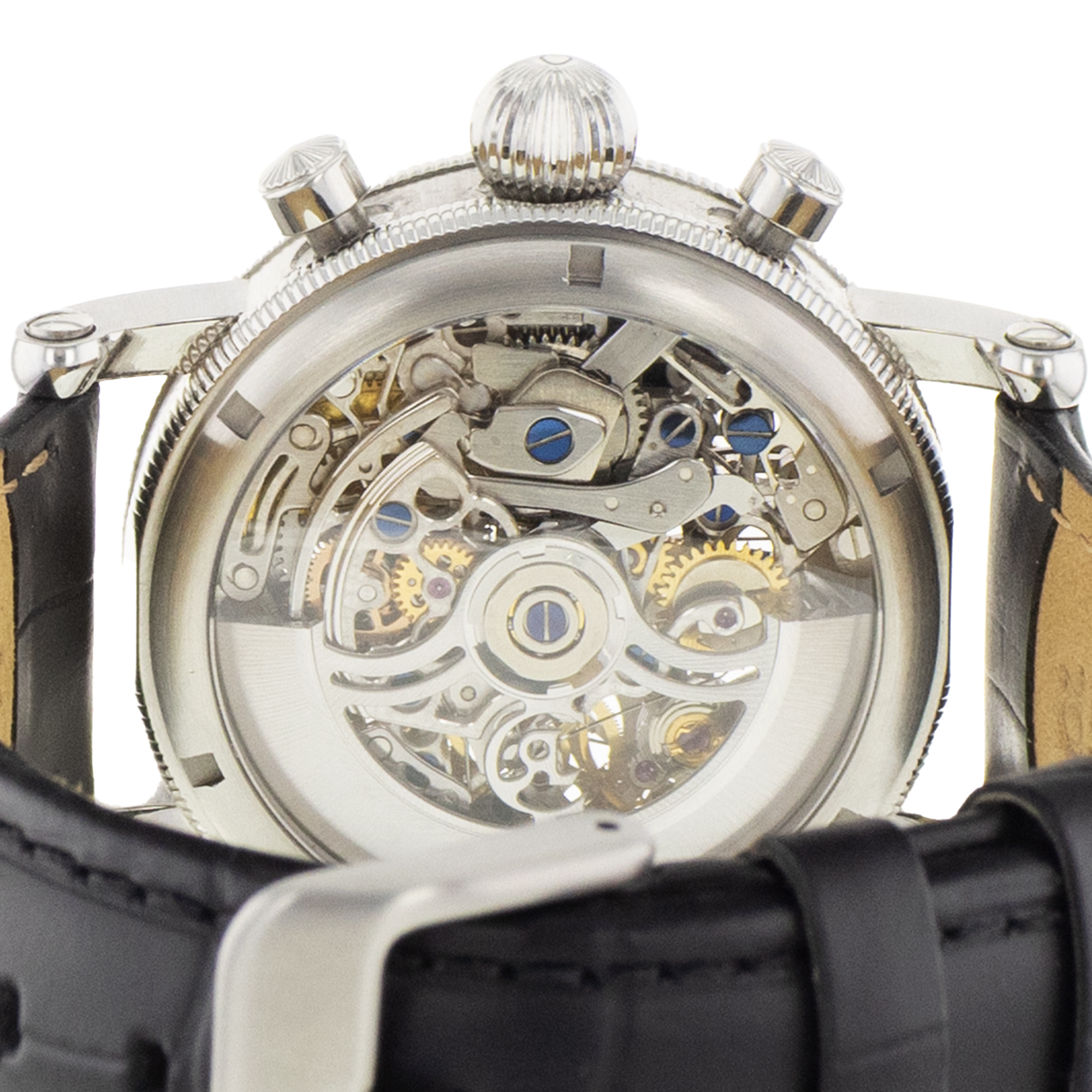 Chronoswiss Opus CH2573 38mm Skeleton Steel Chronograph Leather Mens Watch thumbnail 10