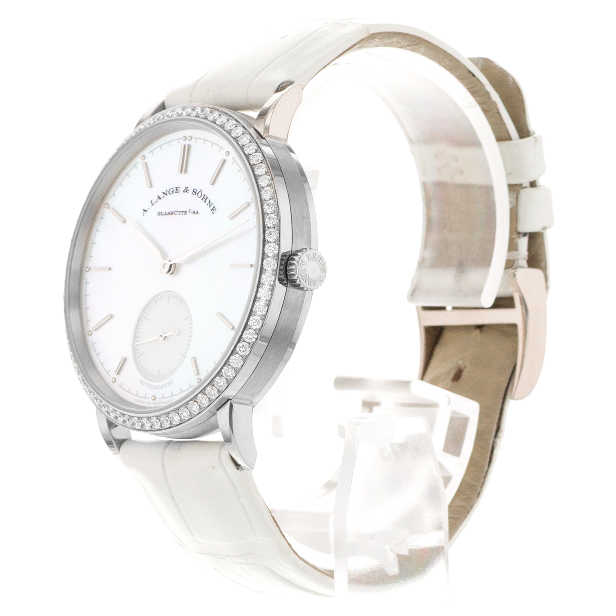 A Lange & Sohne Saxonia 840.029 37mm Mother of Pearl Diamond Ladies Watch 2001 thumbnail 5
