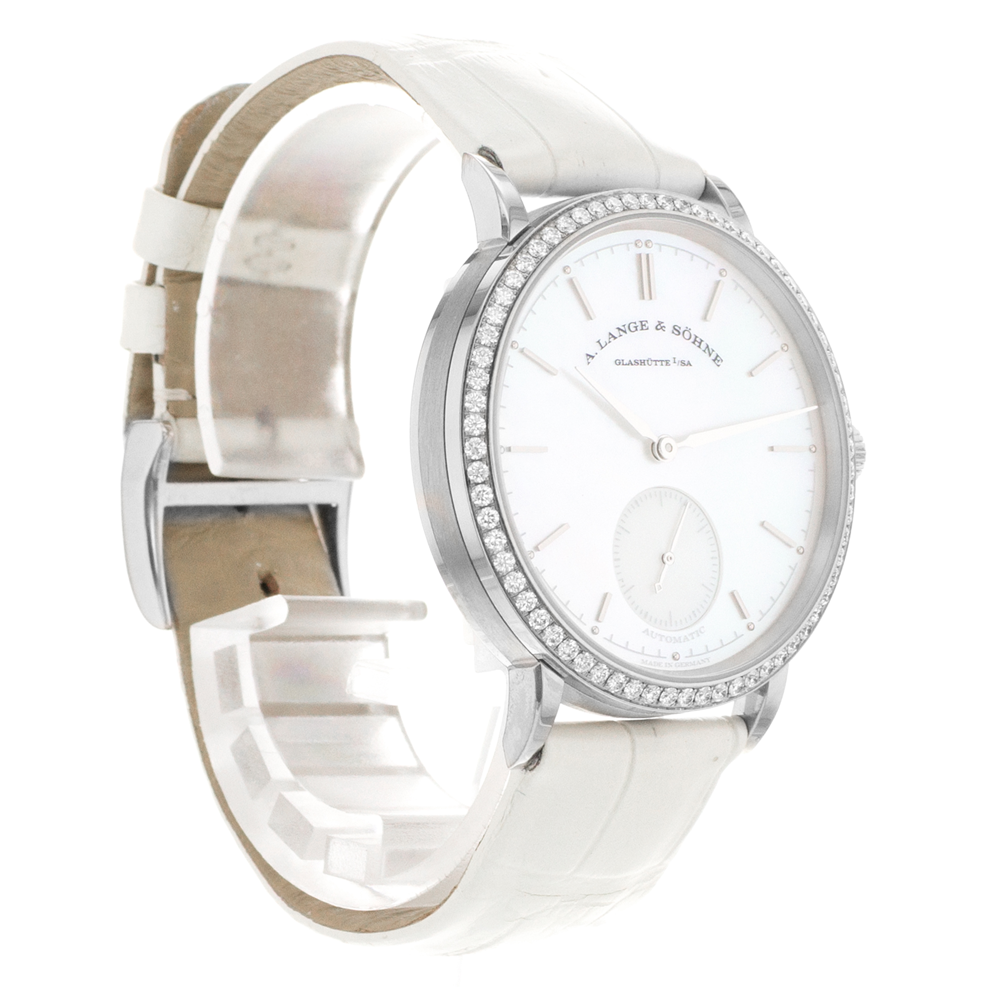 A Lange & Sohne Saxonia 840.029 37mm Mother of Pearl Diamond Ladies Watch 2001 thumbnail 8