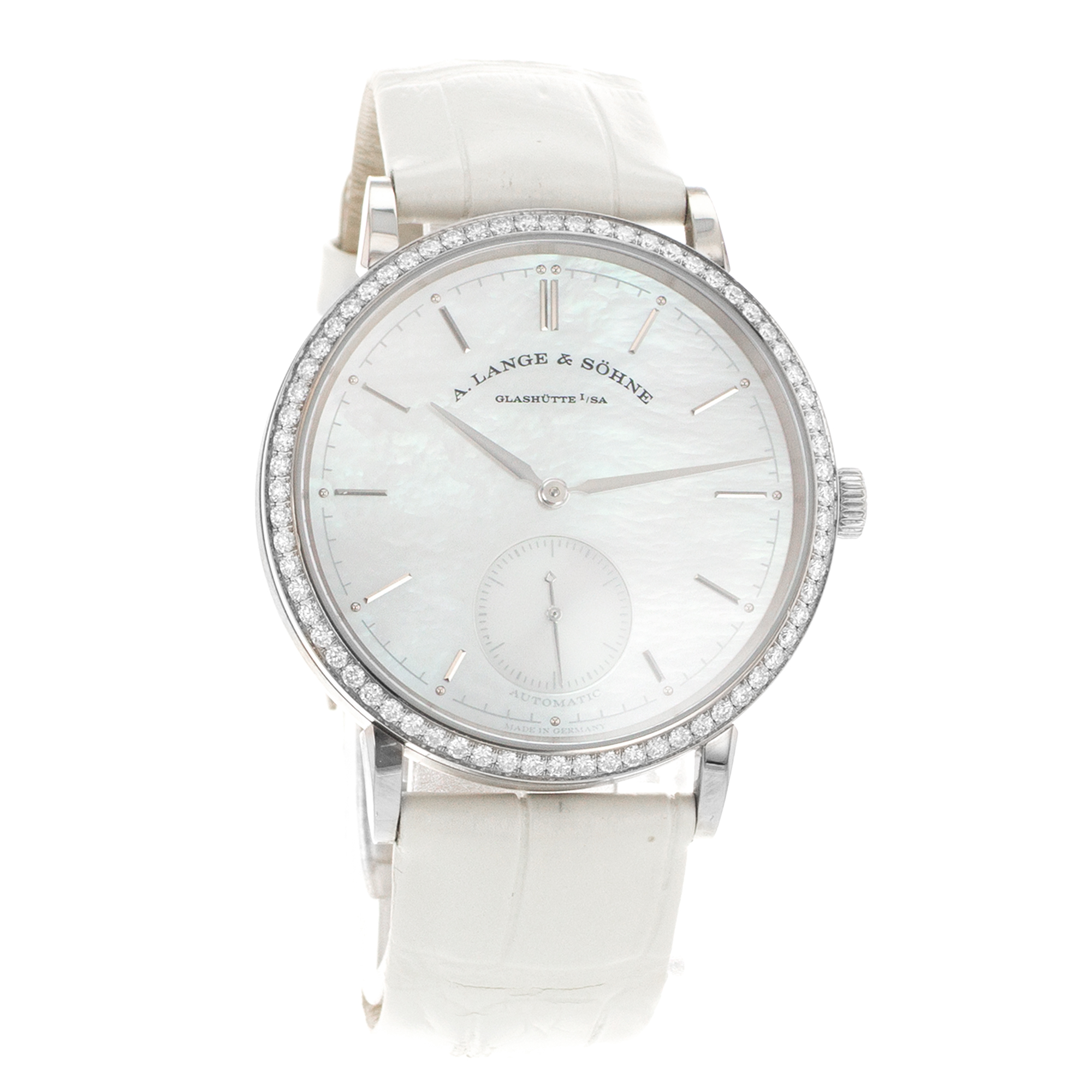 A Lange & Sohne Saxonia 840.029 37mm Mother of Pearl Diamond Ladies Watch 2001 thumbnail 9