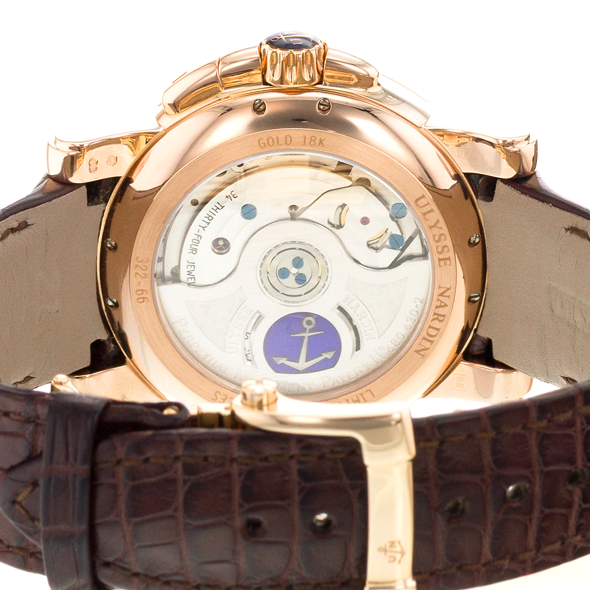 Ulysse Nardin GMT +/- Perpetual 322-66/91 42mm Silver Arabic Calendar Rose Gold thumbnail 10