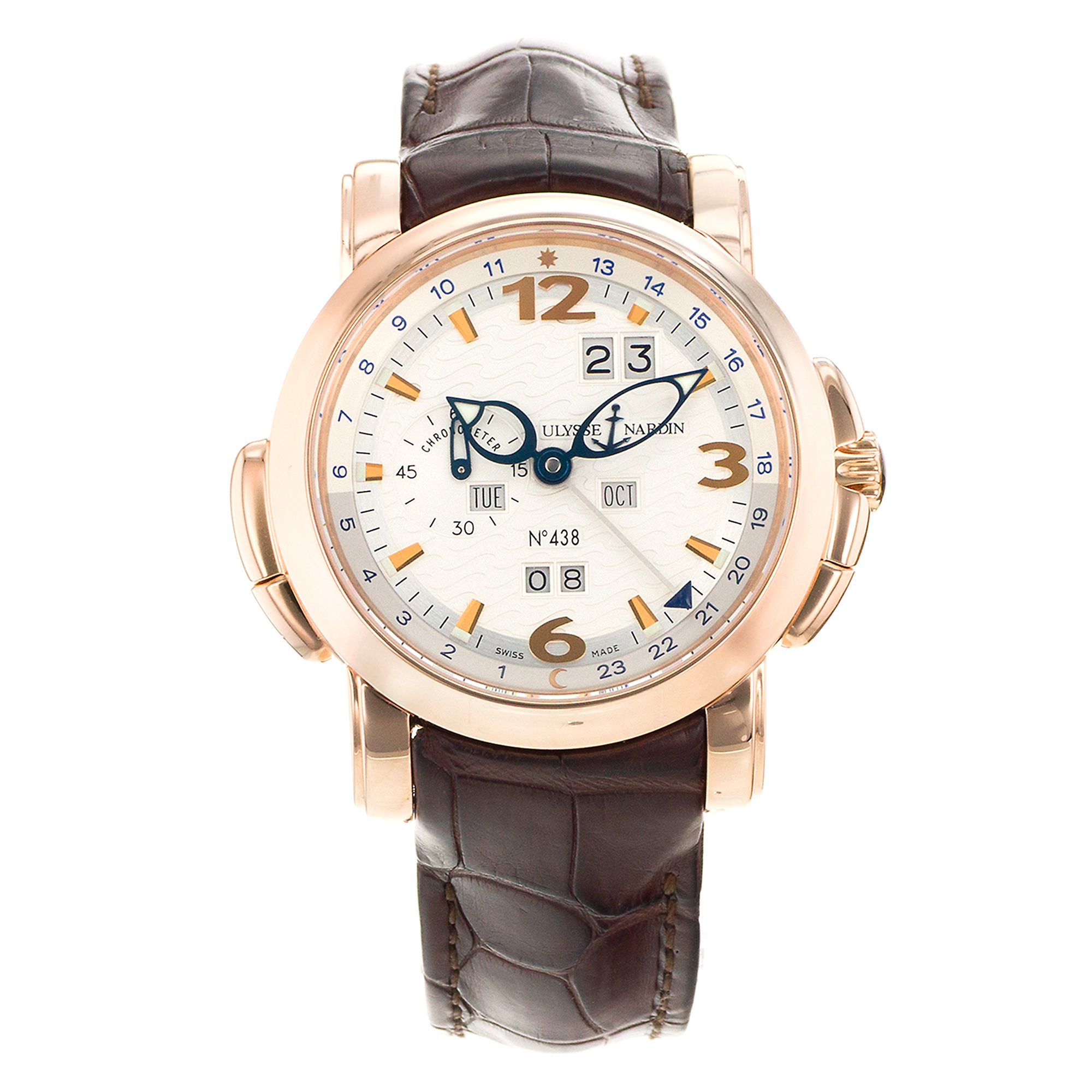 Ulysse Nardin GMT +/- Perpetual 322-66/91 42mm Silver Arabic Calendar Rose Gold thumbnail 2