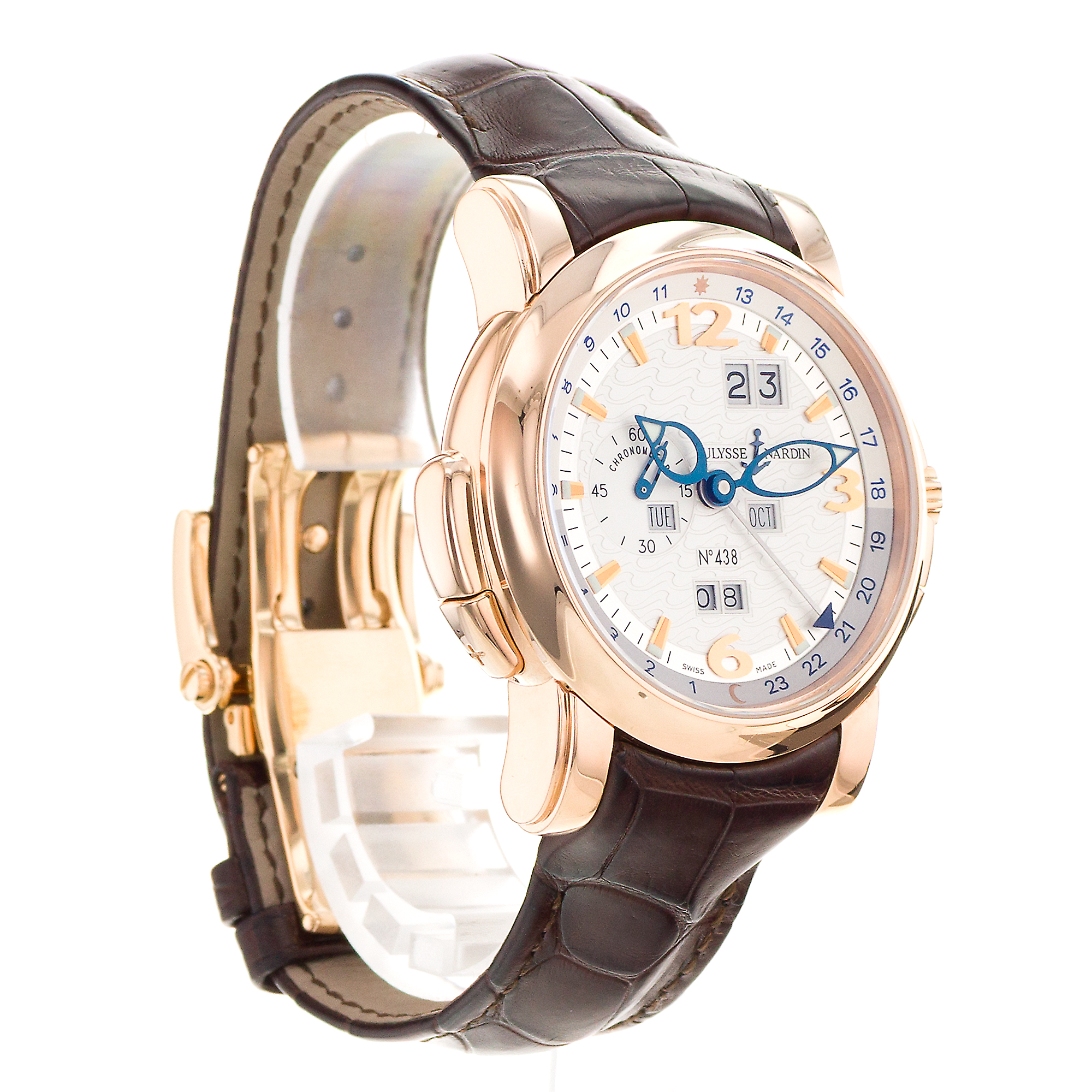 Ulysse Nardin GMT +/- Perpetual 322-66/91 42mm Silver Arabic Calendar Rose Gold thumbnail 7