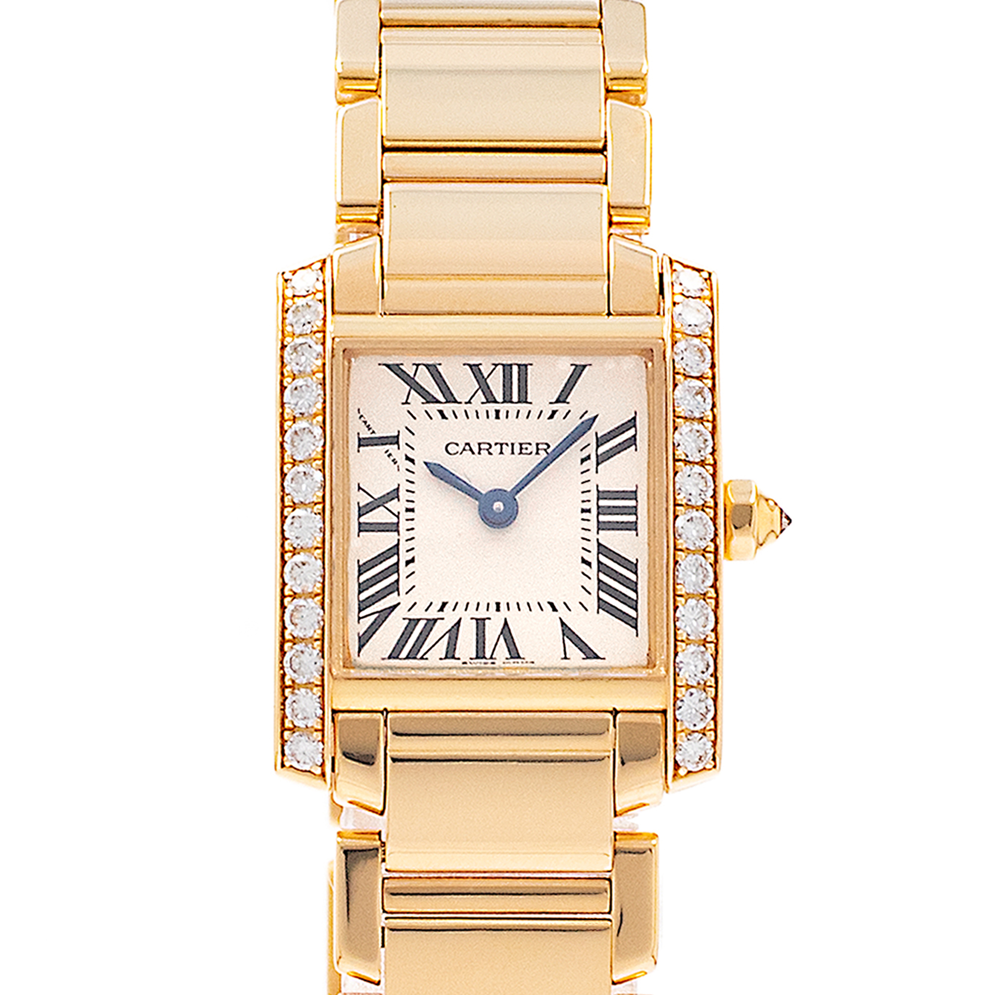 Cartier Tank Francaise WE1001R8 2385 20mm Factory Diamond Gold Ladies Watch thumbnail 1