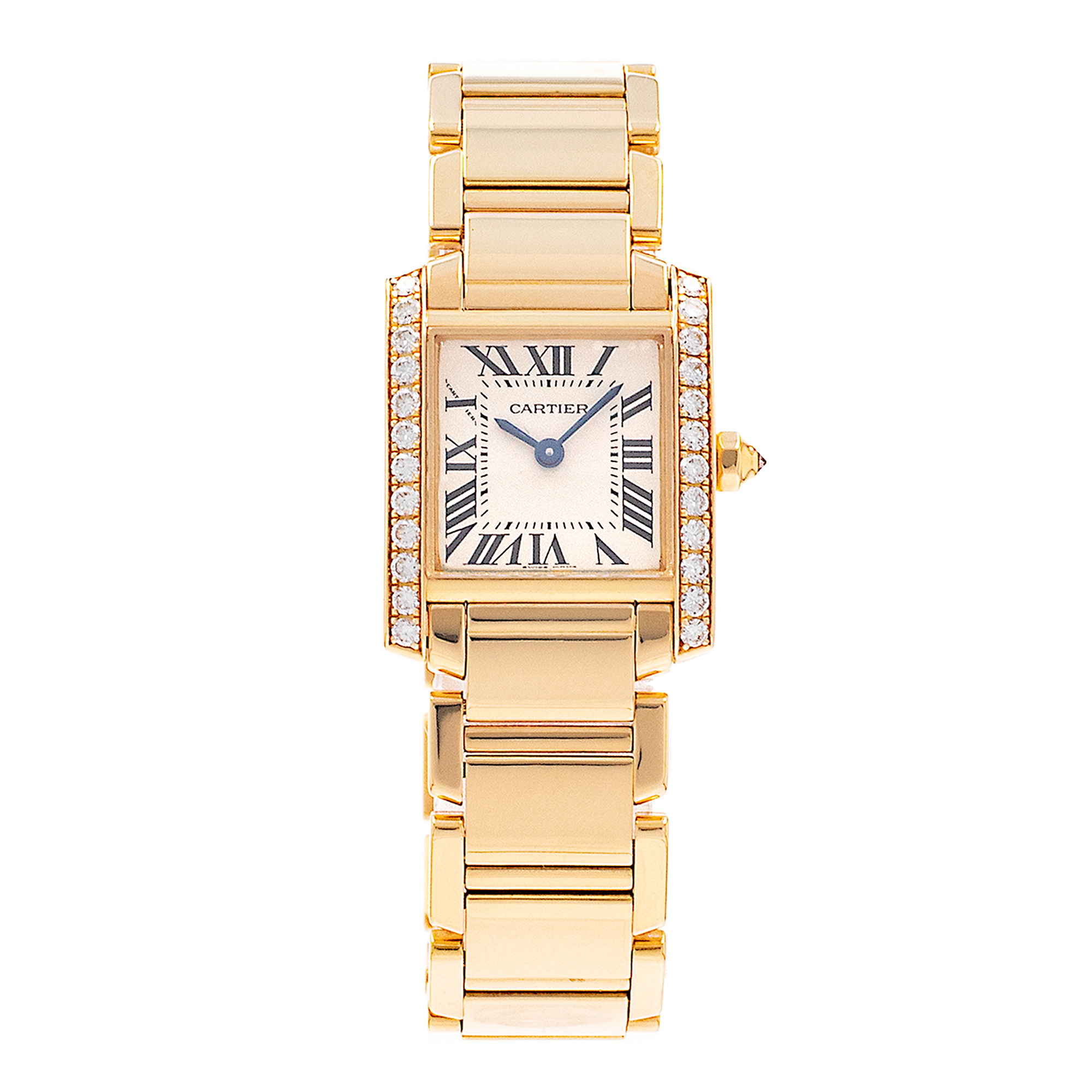 Cartier Tank Francaise WE1001R8 2385 20mm Factory Diamond Gold Ladies Watch thumbnail 2