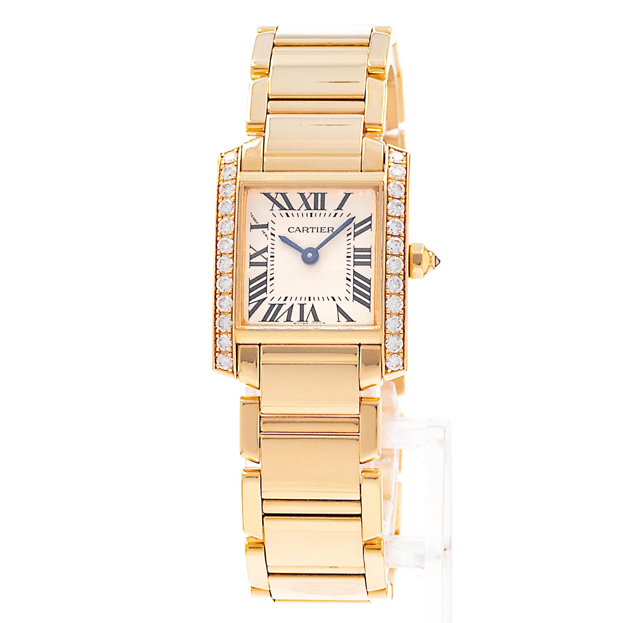 Cartier Tank Francaise WE1001R8 2385 20mm Factory Diamond Gold Ladies Watch thumbnail 3