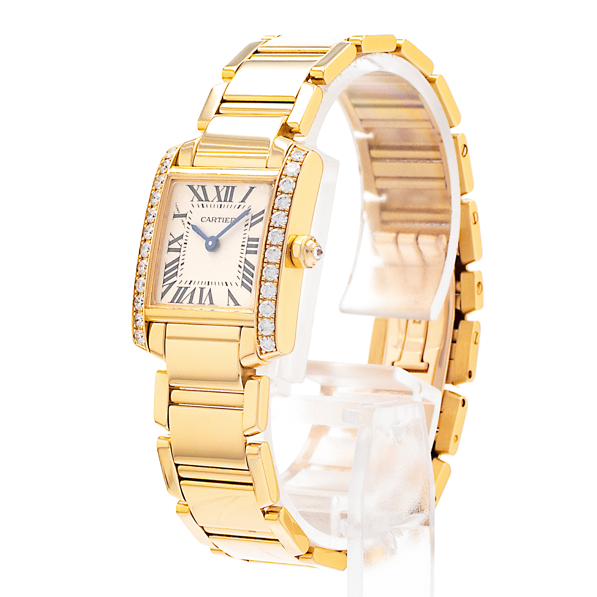Cartier Tank Francaise WE1001R8 2385 20mm Factory Diamond Gold Ladies Watch thumbnail 4