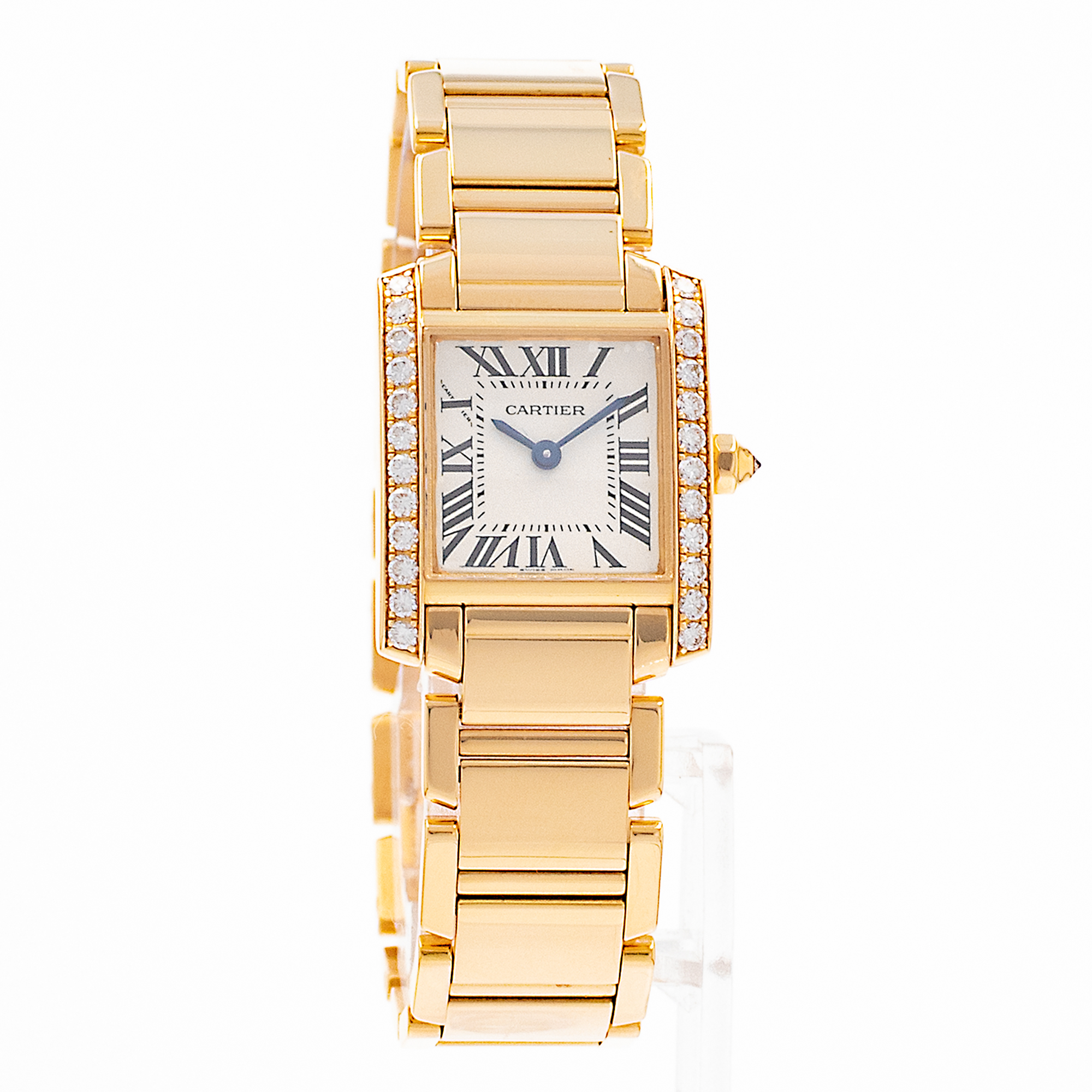 Cartier Tank Francaise WE1001R8 2385 20mm Factory Diamond Gold Ladies Watch thumbnail 8