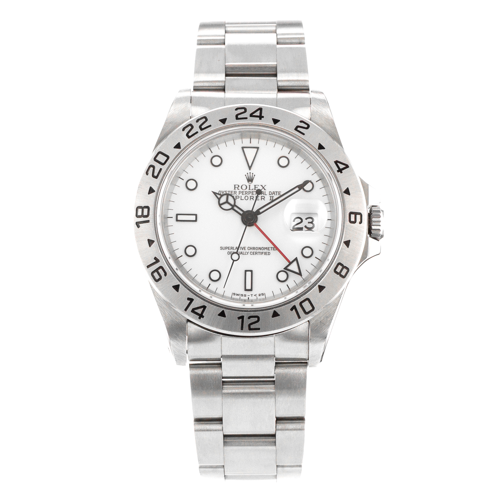 Rolex Explorer II 16570 40mm GMT White Stainless Steel Oyster Mens Watch 1999 thumbnail 2