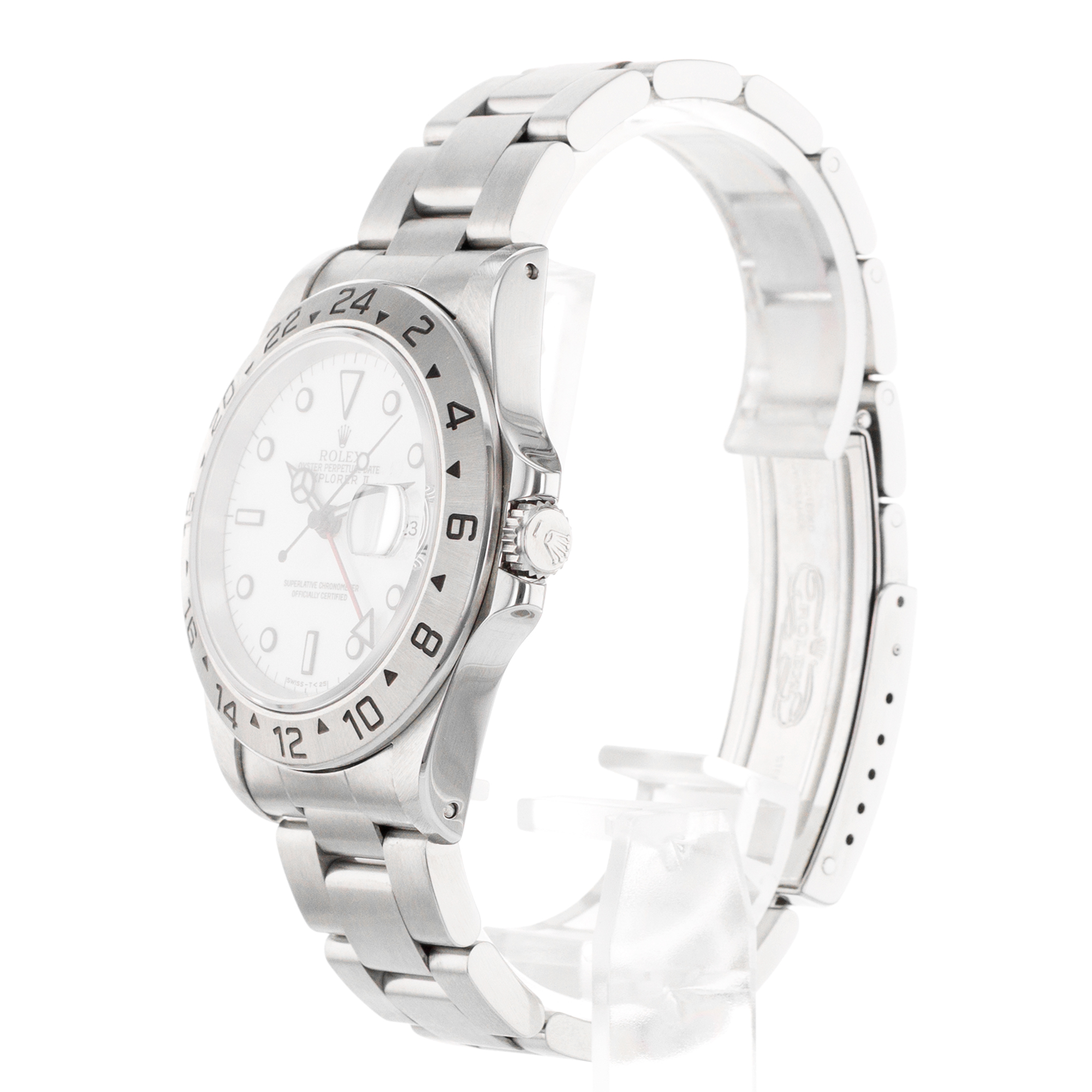 Rolex Explorer II 16570 40mm GMT White Stainless Steel Oyster Mens Watch 1999 thumbnail 4